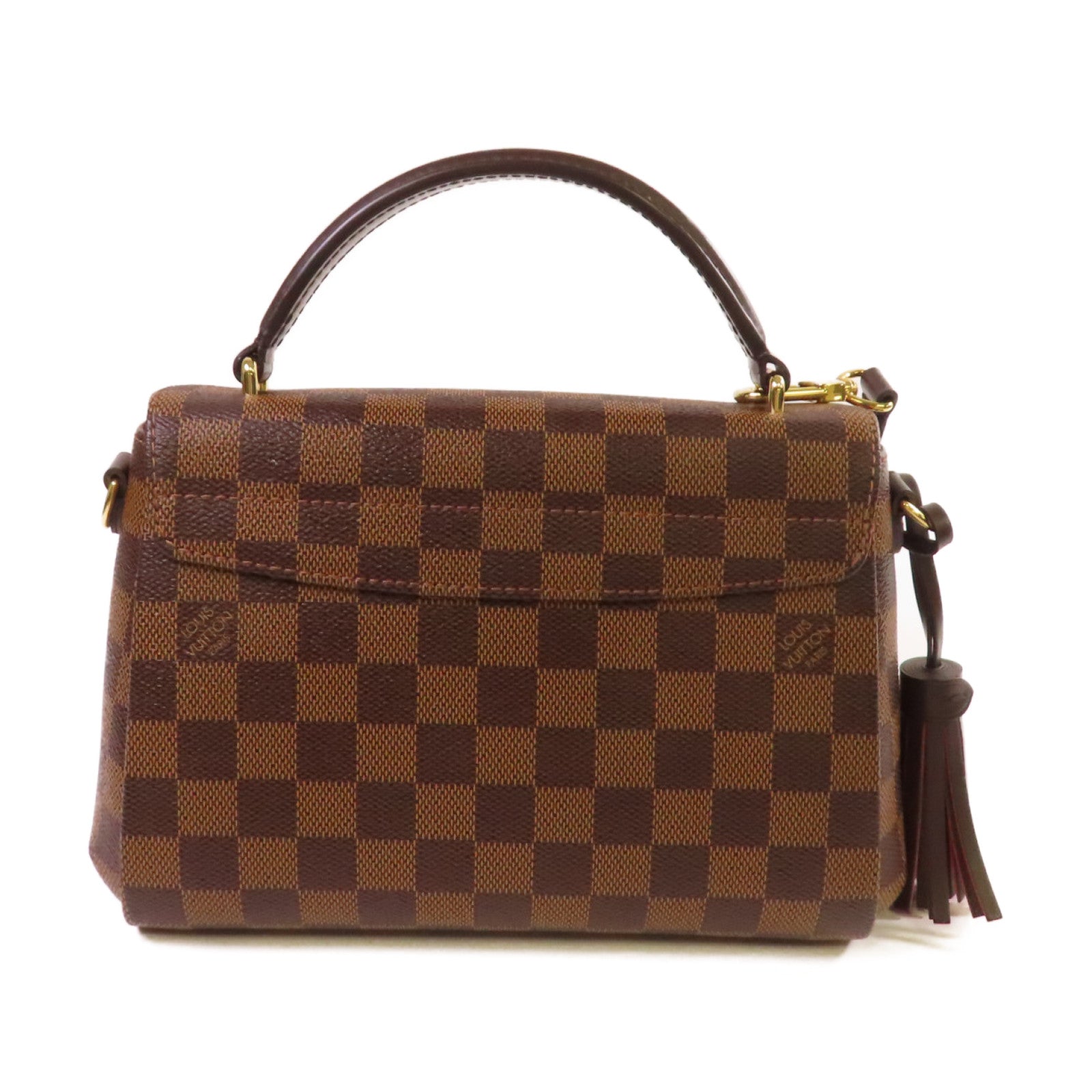 LOUIS VUITTON Damier Ebene Croisette 2Way Shoulder Bag金扣手挽肩背兩用袋啡色