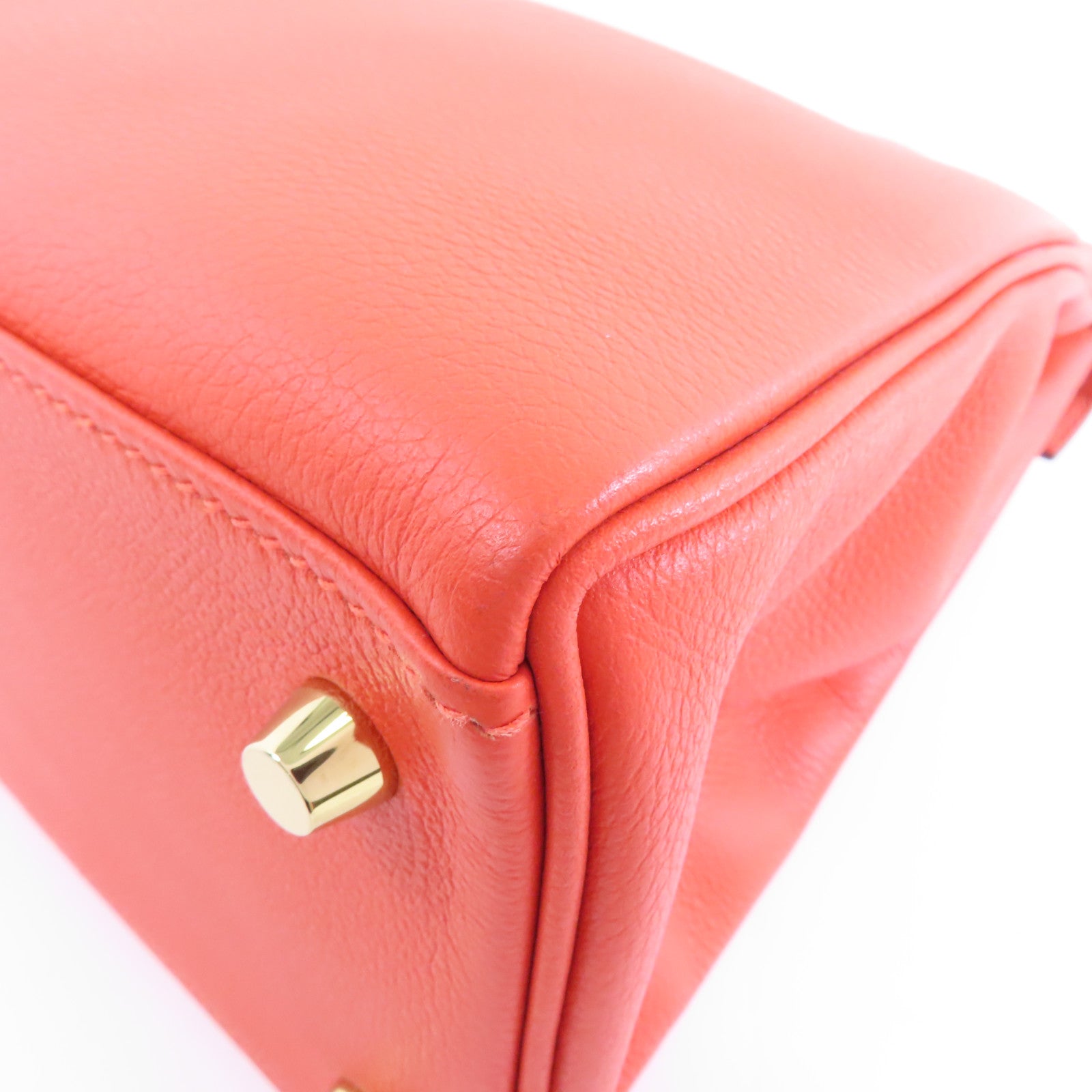 HERMES Evercolor皮革Kelly 28金扣手挽肩背兩用袋Rouge H/紅色