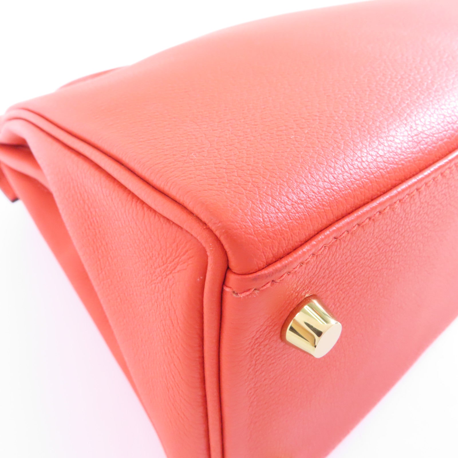 HERMES Evercolor皮革Kelly 28金扣手挽肩背兩用袋Rouge H/紅色