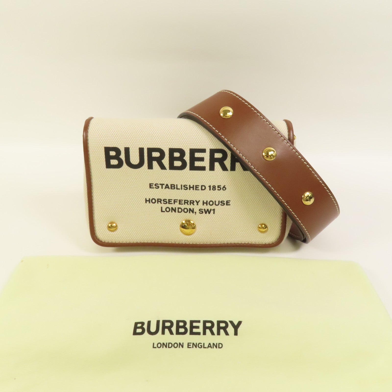 BURBERRY 帆布Shoulder Bag金扣肩背袋