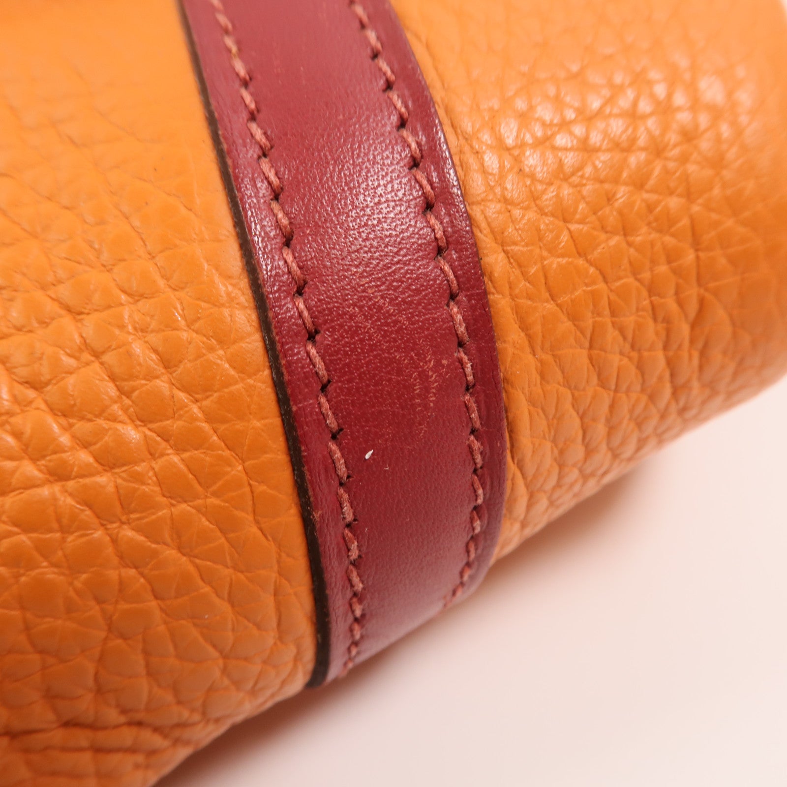 HERMES Clemence皮革Picotin MM銀扣手挽袋Feu/Rouge Grenat