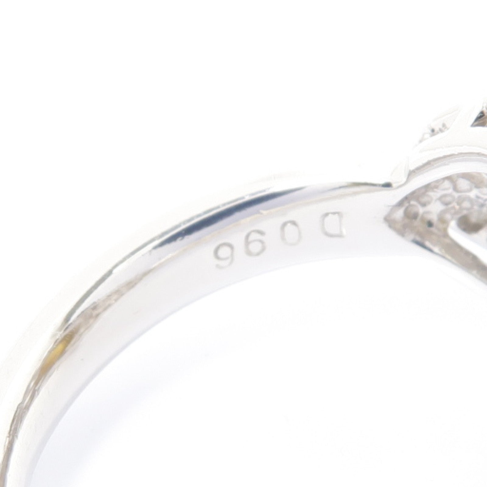 JEWELRY PT900鉑金Cat's Eye Diamond Ring 3.20ct貓眼石/0.96ct鑚石戒指US#5.25