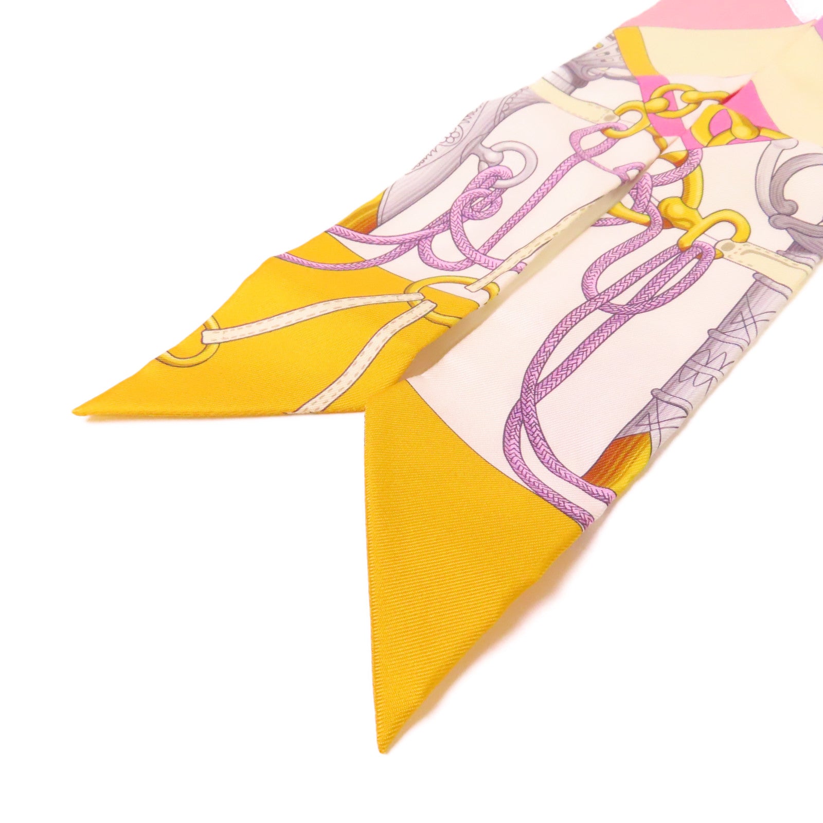 HERMES 【激減優惠】絲質Twilly Scarf絲巾黃色/紫色/粉紅色/彩色