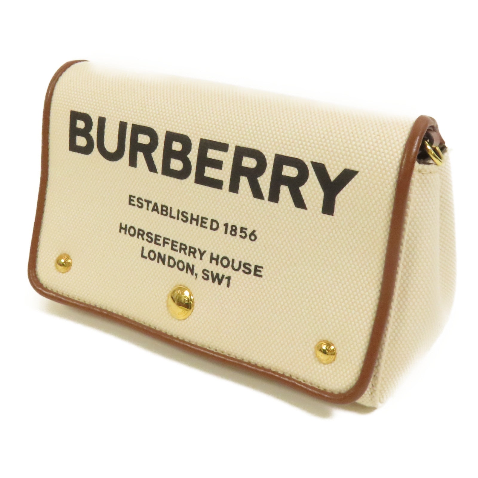 BURBERRY 帆布Shoulder Bag金扣肩背袋