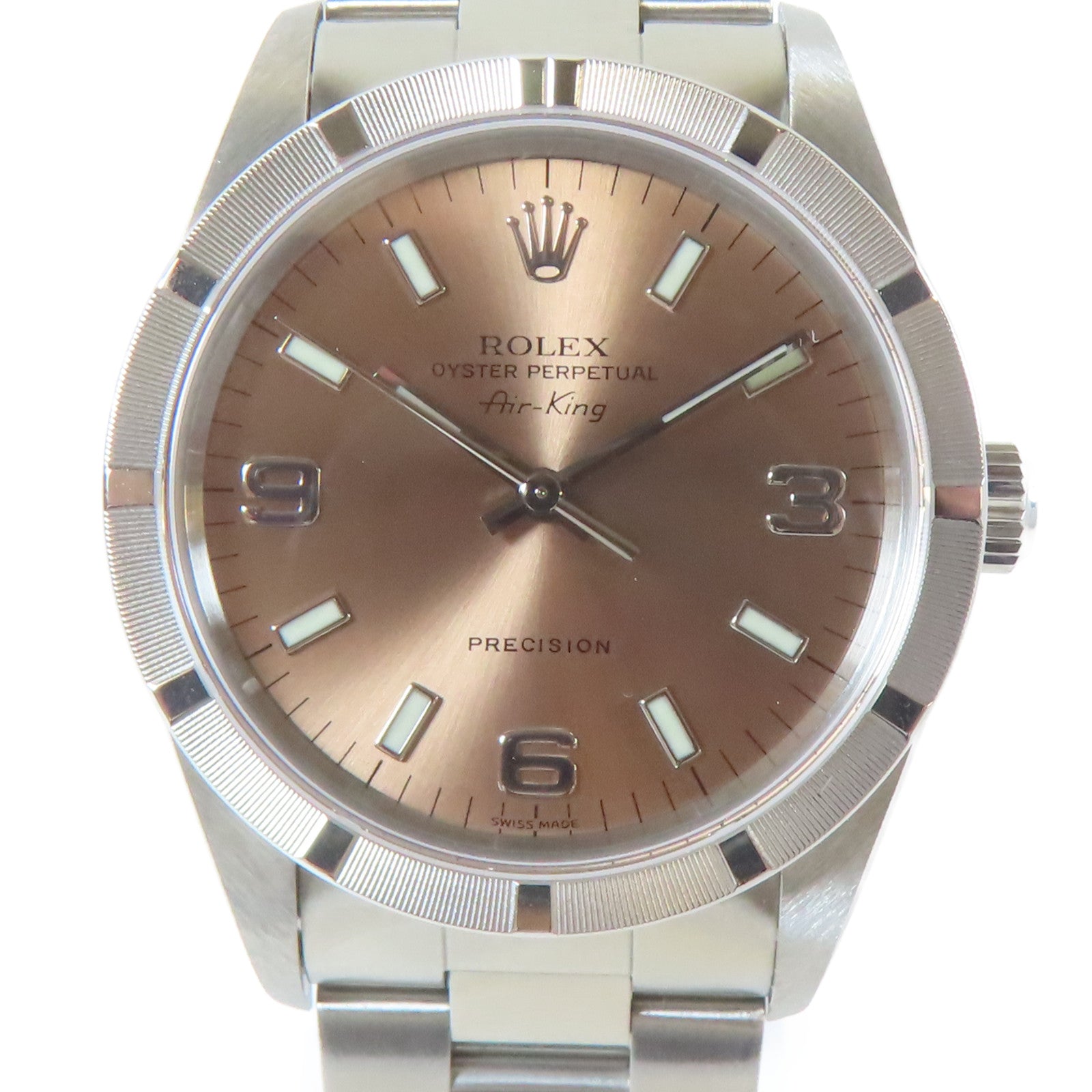 ROLEX Air king不鏽鋼手錶自動機芯玫瑰金色#16.5cm