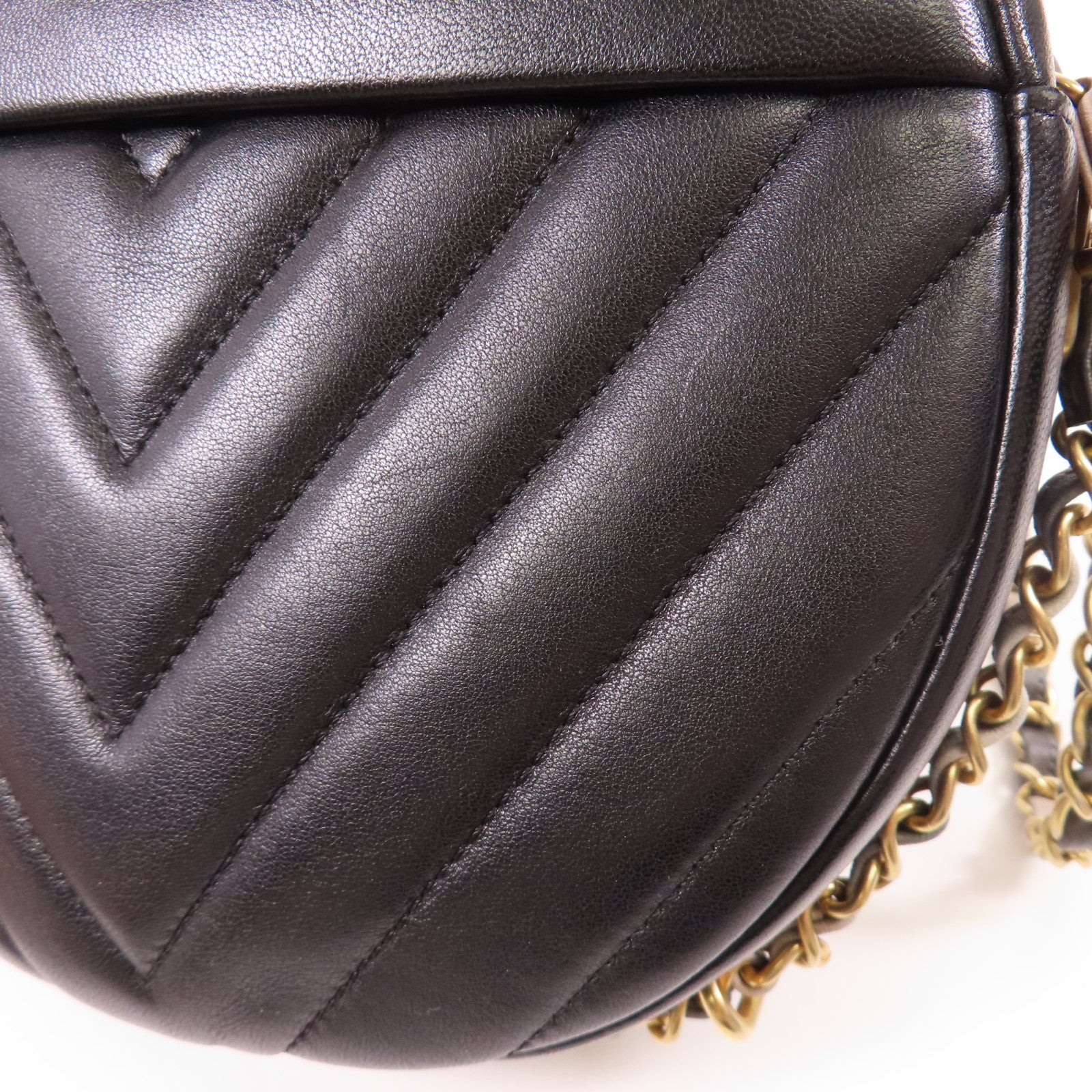 CHANEL 牛皮皮革Shoulder Bag金扣鏈帶肩背袋