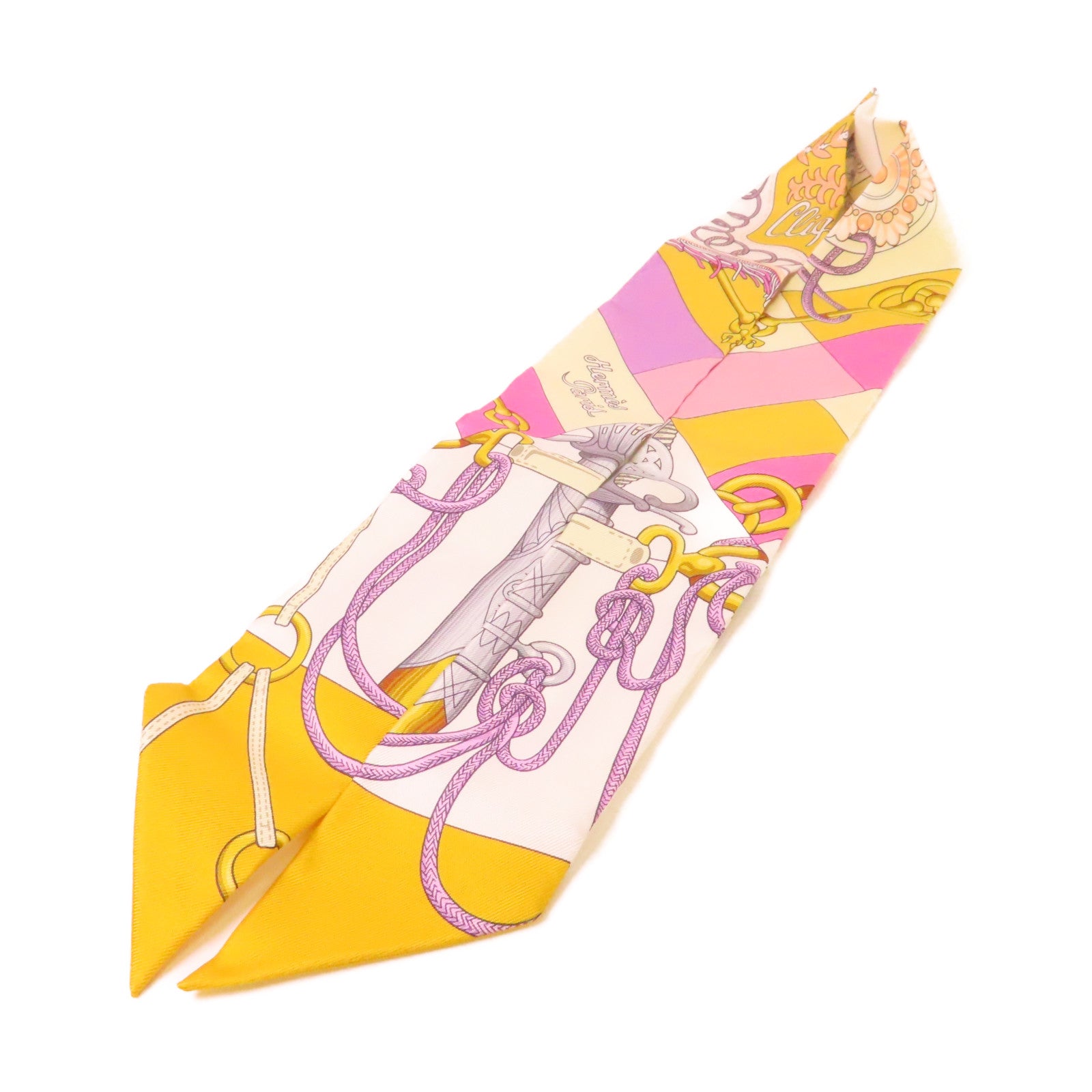 HERMES 【激減優惠】絲質Twilly Scarf絲巾黃色/紫色/粉紅色/彩色