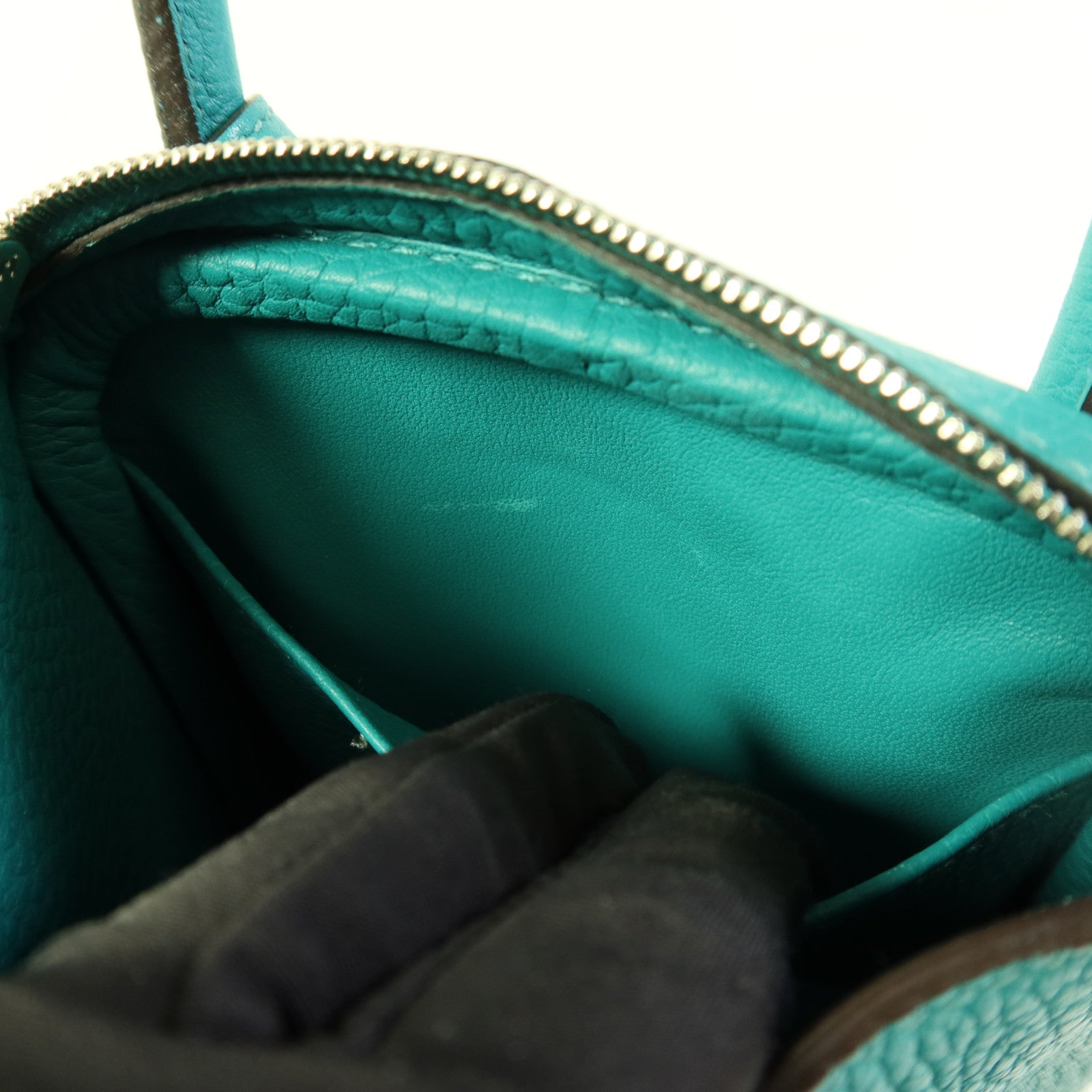 HERMES Clemence皮革Lindy 26銀扣手挽肩背兩用袋Bleu Paon