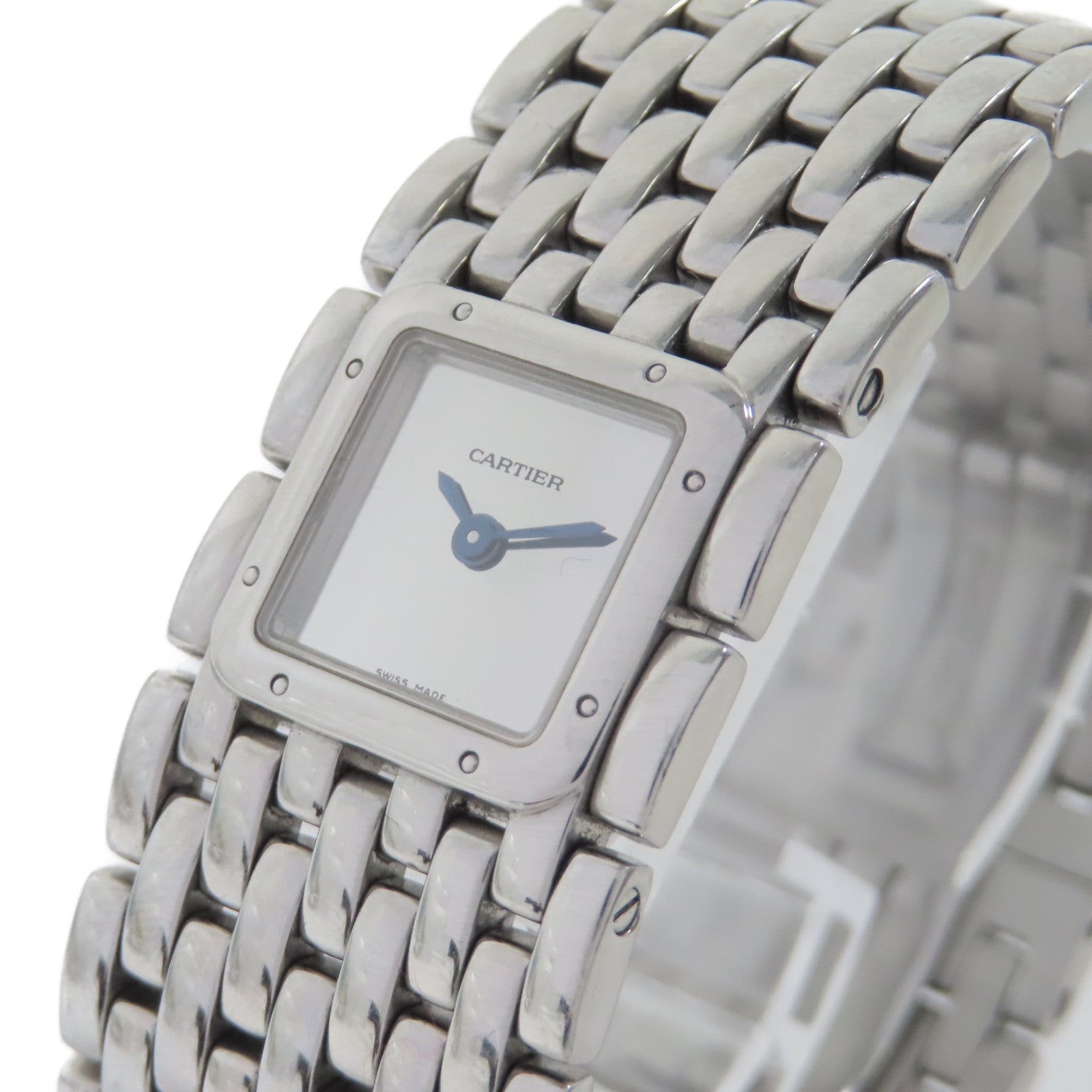 CARTIER Panthere Ruban不鏽鋼手錶石英機芯銀色