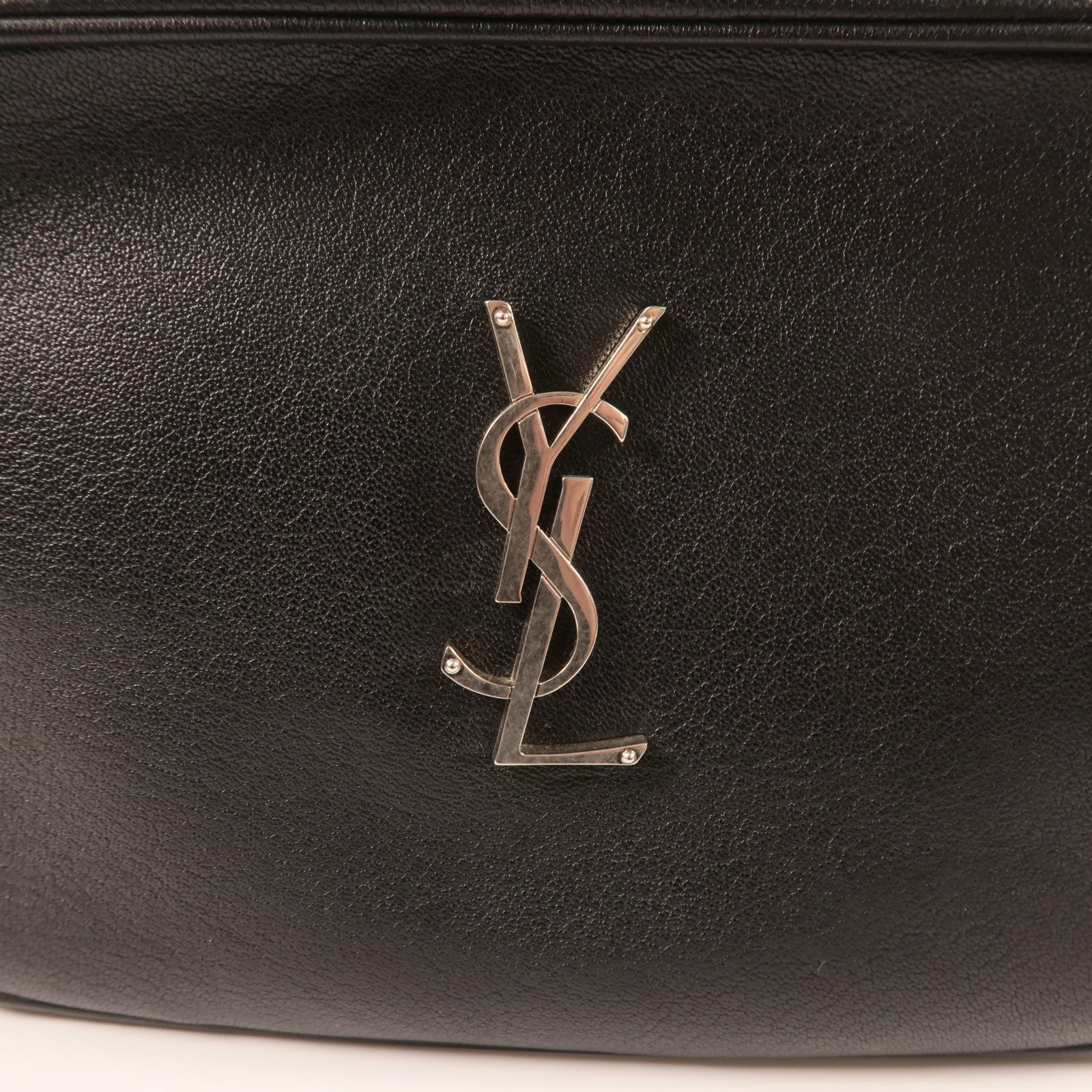SAINT LAURENT 牛皮皮革Lou Camera Bag銀扣肩背袋
