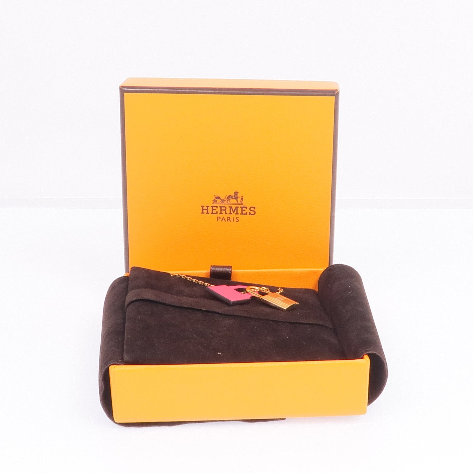 HERMES 金屬/Swift皮革O'Kelly Pendant項鍊