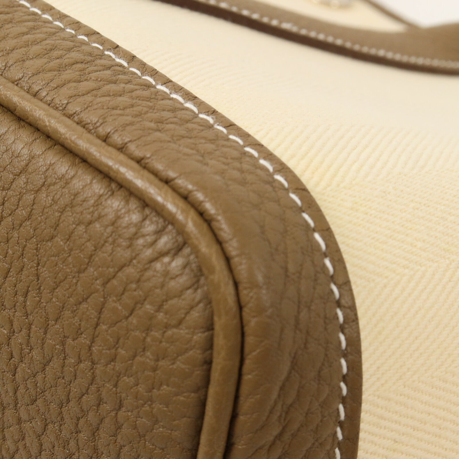 HERMES 帆布/Negonda皮革Garden Party TPM手挽袋Etoupe