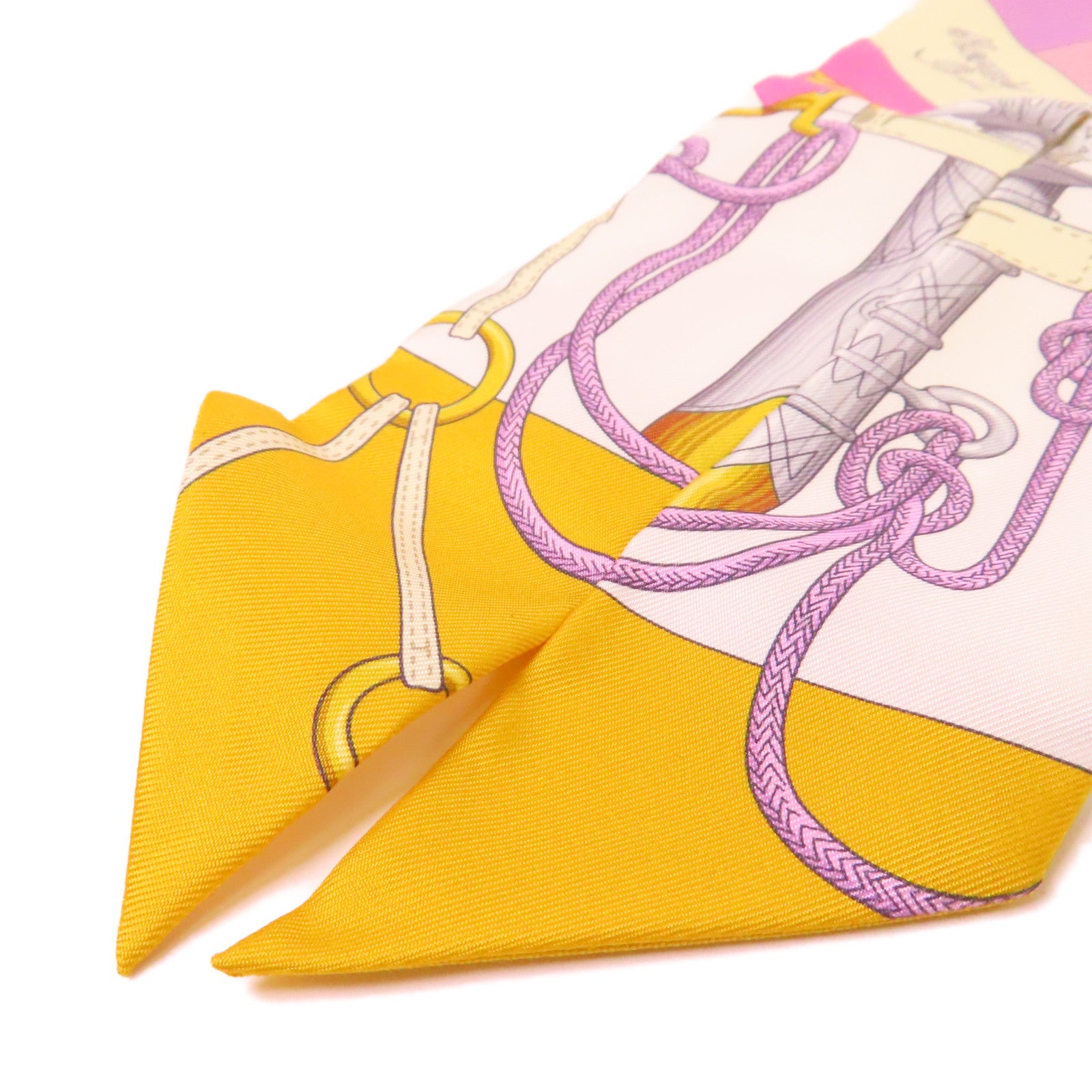 HERMES 【激減優惠】絲質Twilly Scarf絲巾黃色/紫色/粉紅色/彩色