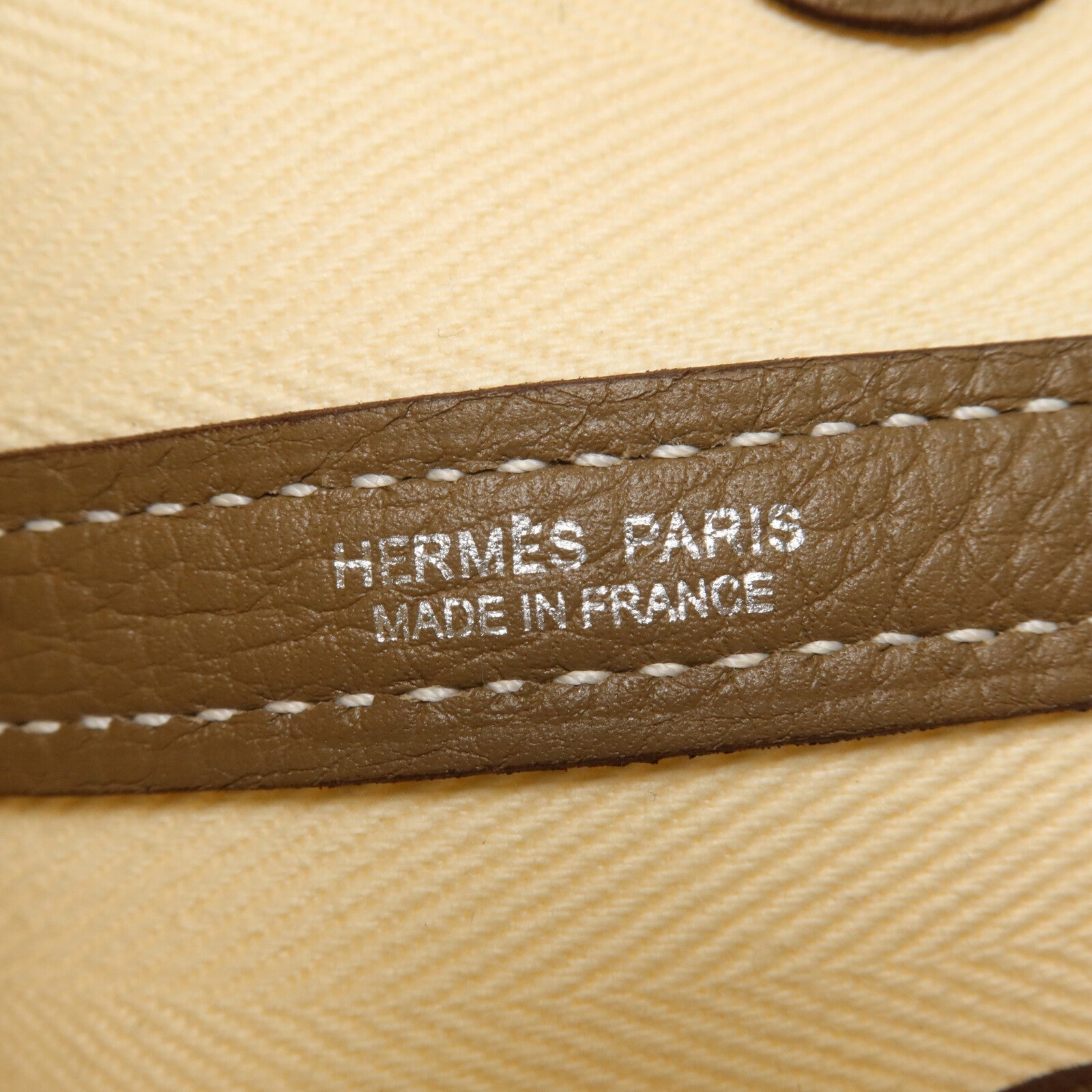 HERMES 帆布/Negonda皮革Garden Party TPM手挽袋Etoupe
