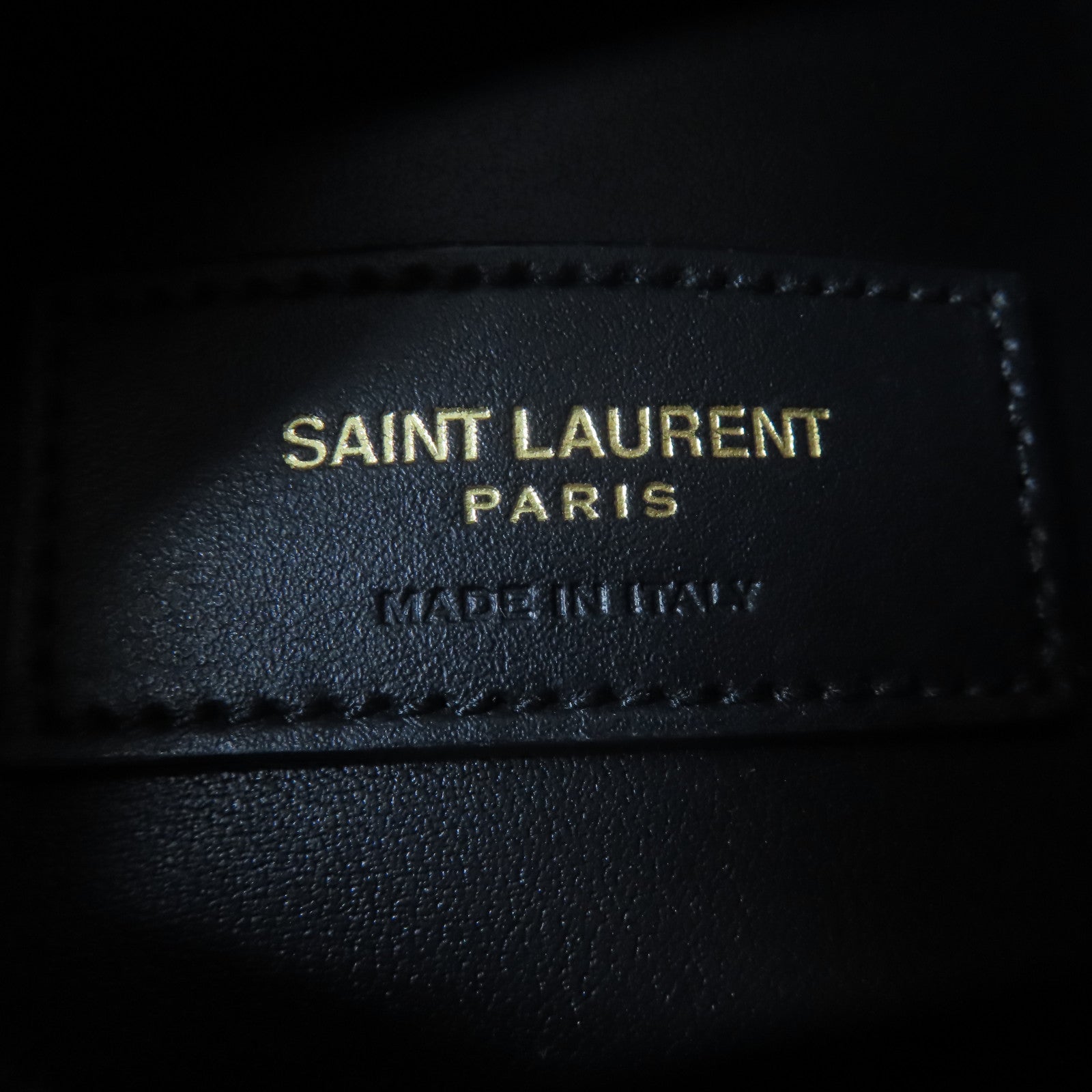 SAINT LAURENT 牛皮皮革Hobo Bag金扣肩背袋黑色