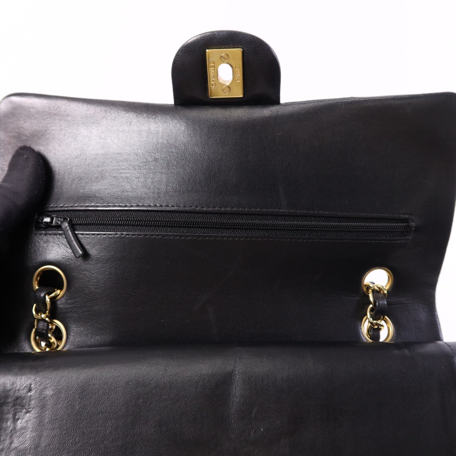 CHANEL 羊皮皮革Classic 25金扣鏈帶肩背袋