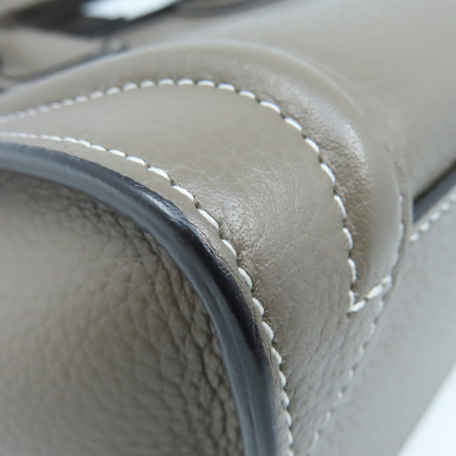 CELINE 【激減優惠】牛皮皮革Nano Luggage Shoulder Bag銀扣手挽肩背兩用袋灰色