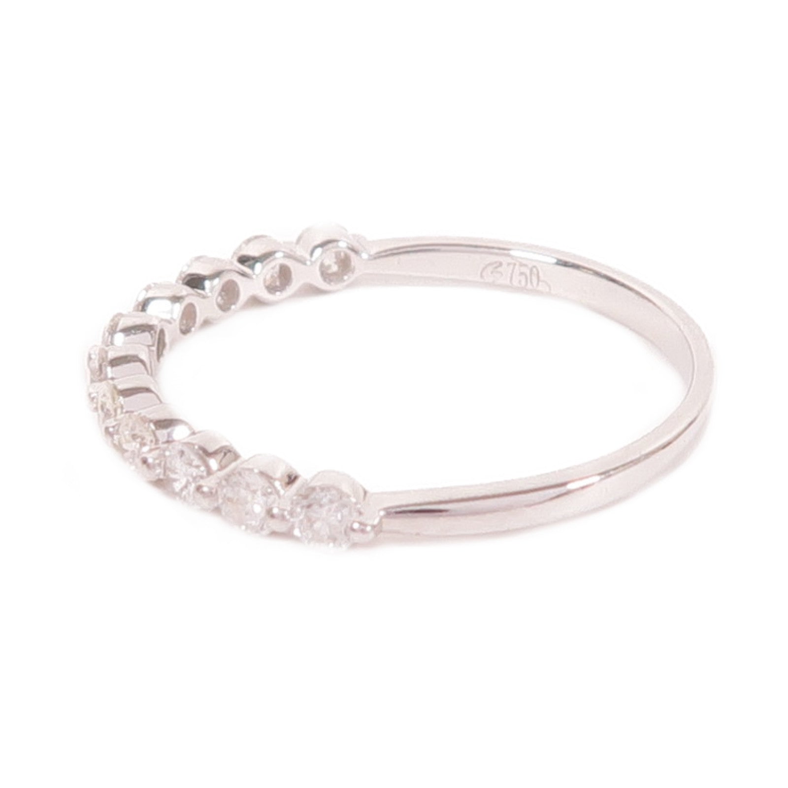 Jewelry 0.38ct Diamond Ring 1.2g 18K White Gold