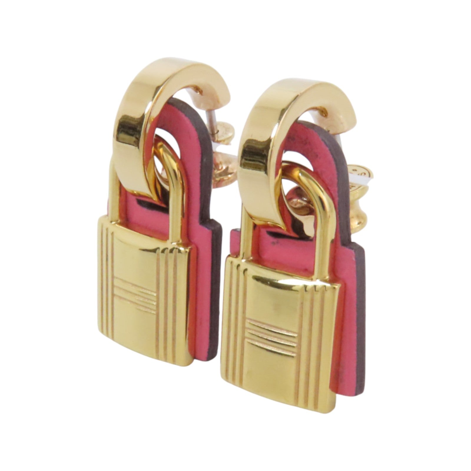 HERMES 金屬/皮革O' kelly Earrings金扣耳環