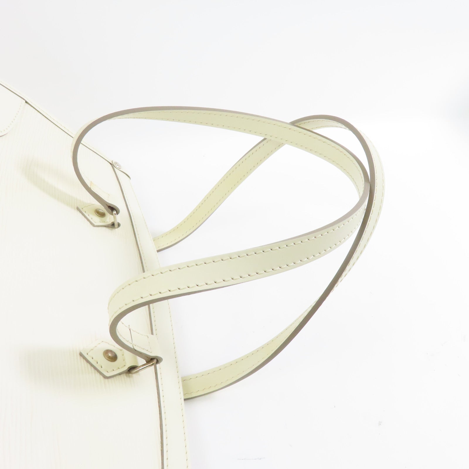 LOUIS VUITTON Epi Madeleine PM金扣肩背袋白色