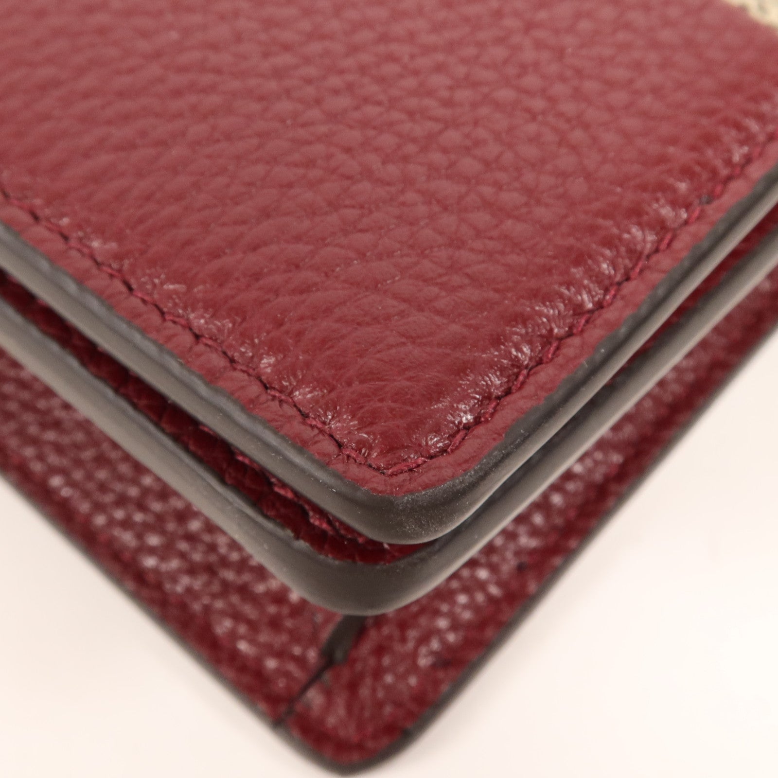 GUCCI 牛皮皮革/塗層帆布GG Marmont Bi-Color Wallet On Chain金扣鏈帶肩背袋