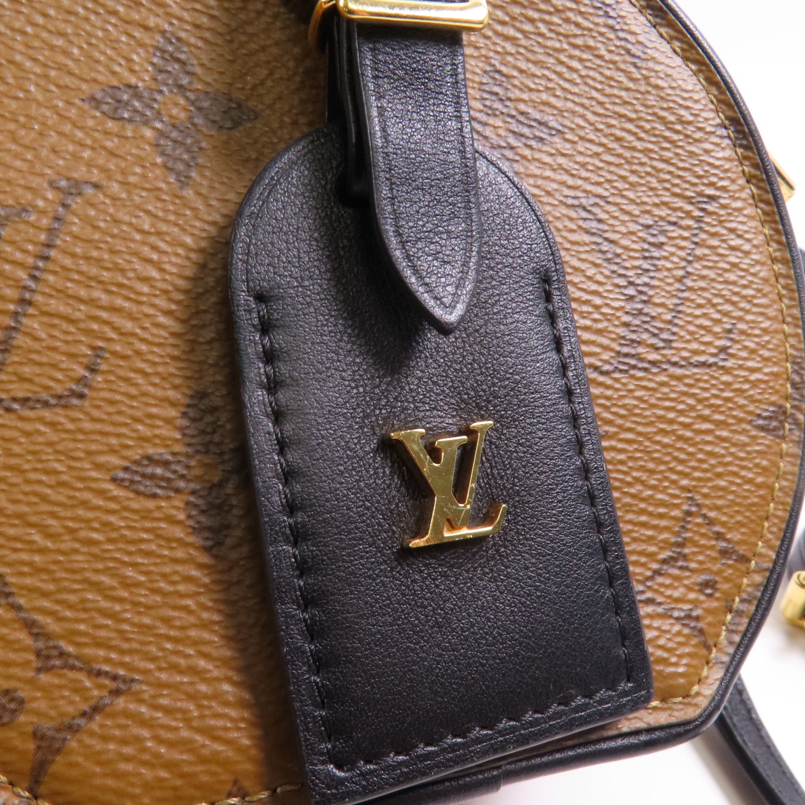 LOUIS VUITTON 【激減優惠】Monogram Reverse Mini Boite Chapeau金扣肩背袋