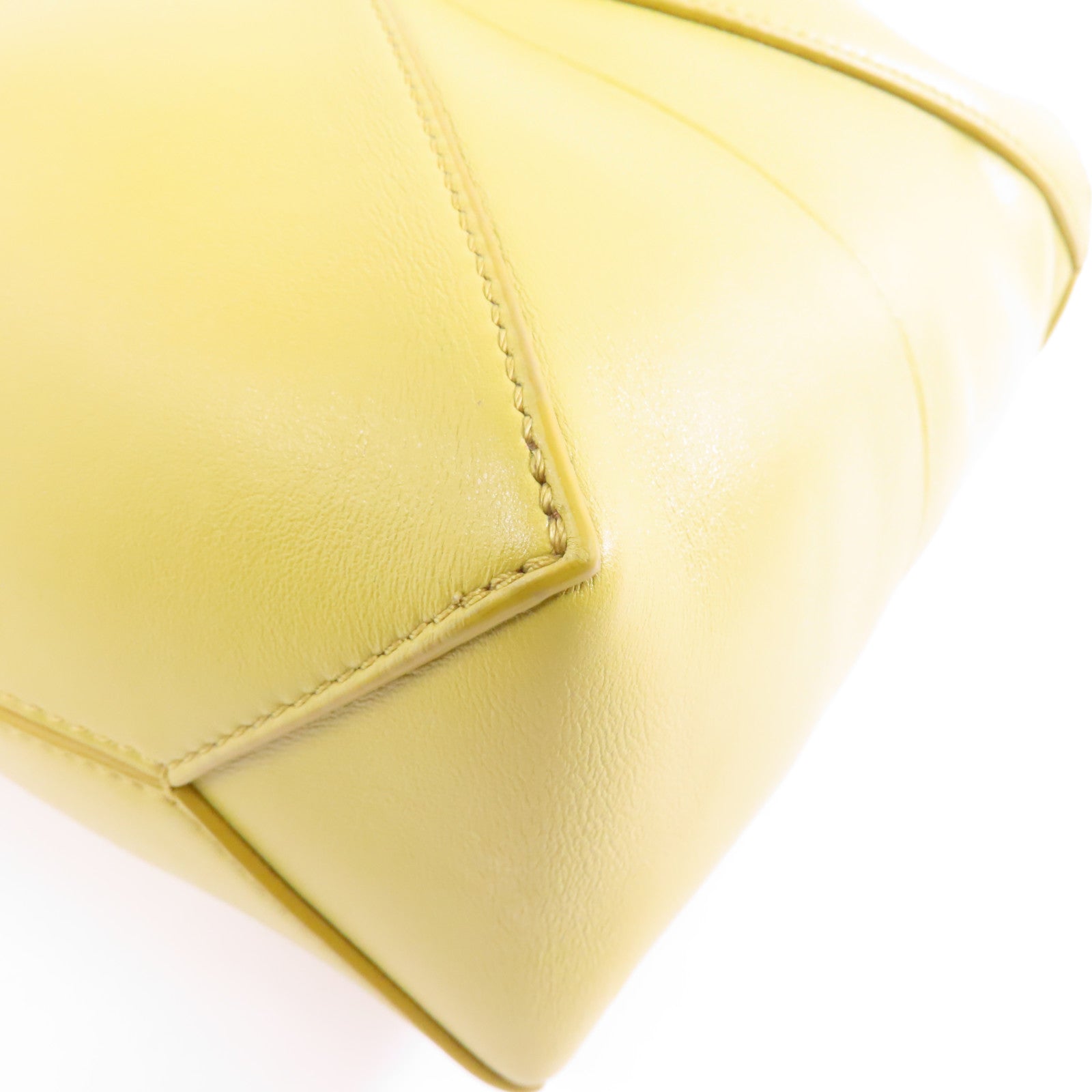 LOEWE 牛皮皮革Shoulder Bag金扣手挽肩背兩用袋黃色
