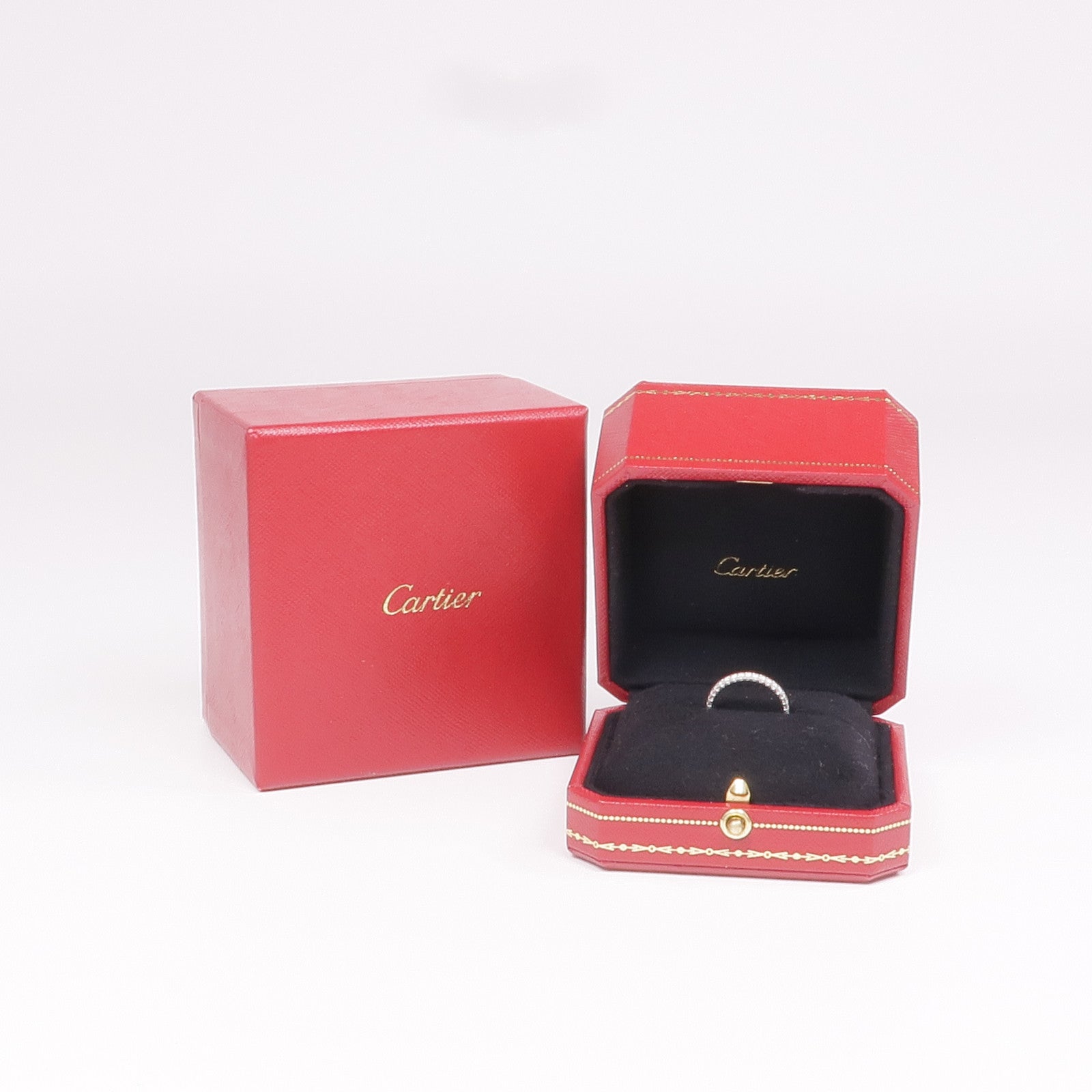CARTIER 18K白金Etincelle Wedding Band鑽石戒指Cartier#47/US#4.25