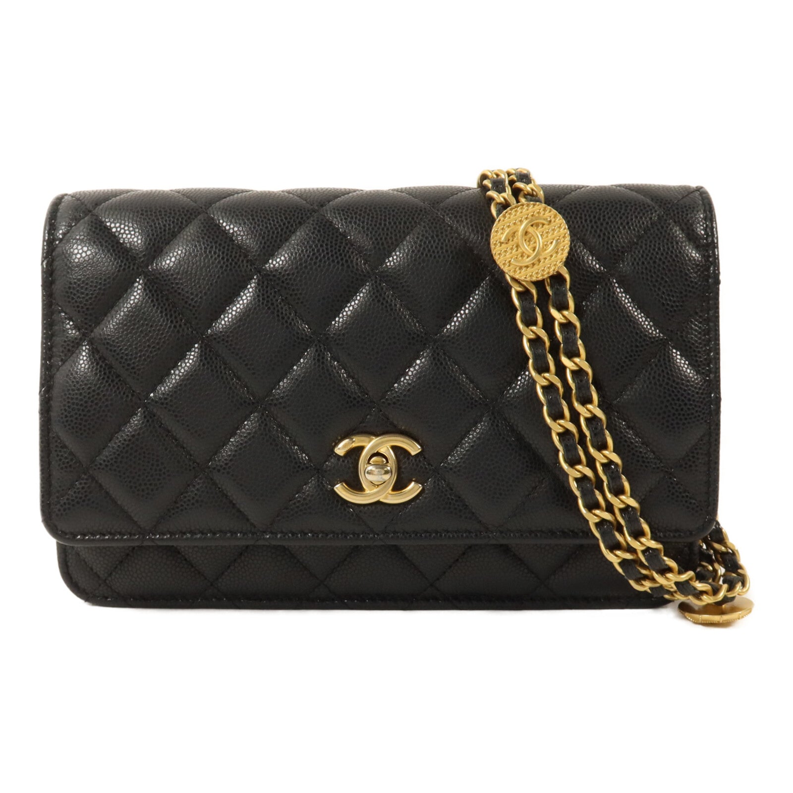CHANEL 牛皮皮革Wallet On Chain鏈帶肩背袋