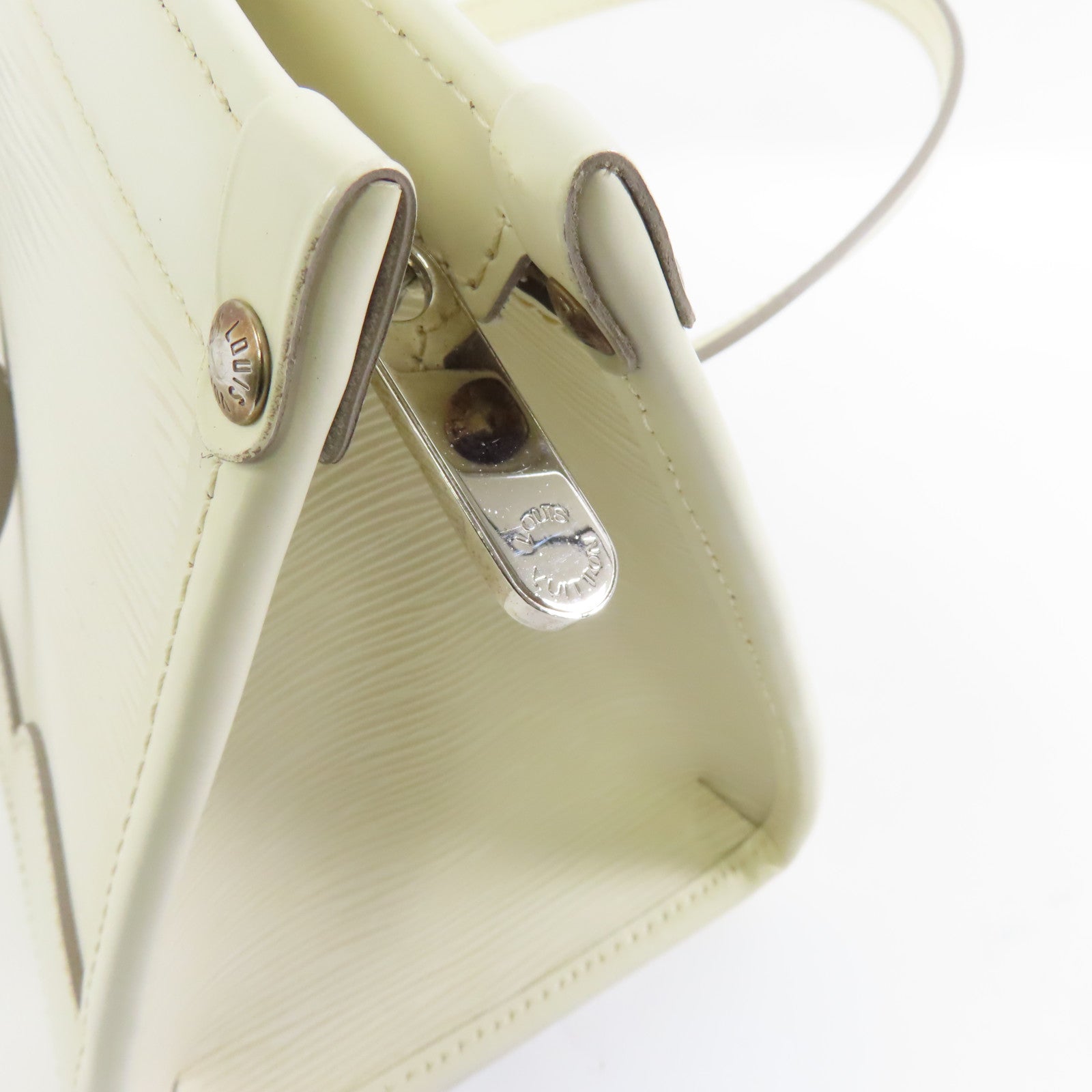 LOUIS VUITTON Epi Madeleine PM金扣肩背袋白色