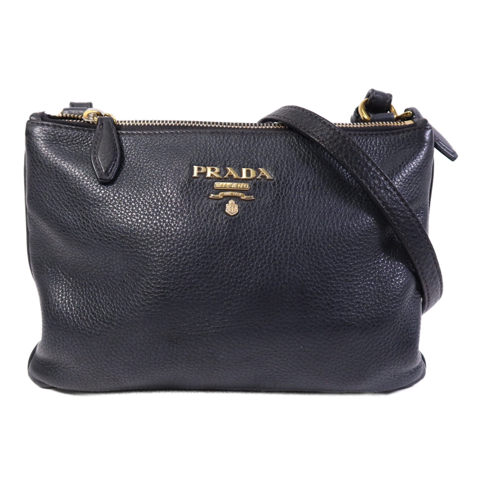 PRADA 【激減優惠】牛皮皮革Shoulder Bag金扣肩背袋