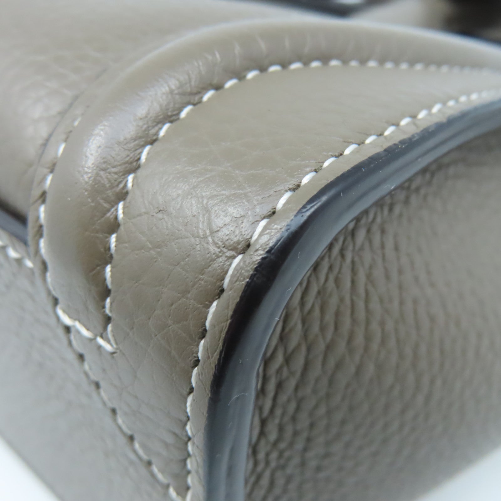 CELINE 【激減優惠】牛皮皮革Nano Luggage Shoulder Bag銀扣手挽肩背兩用袋灰色