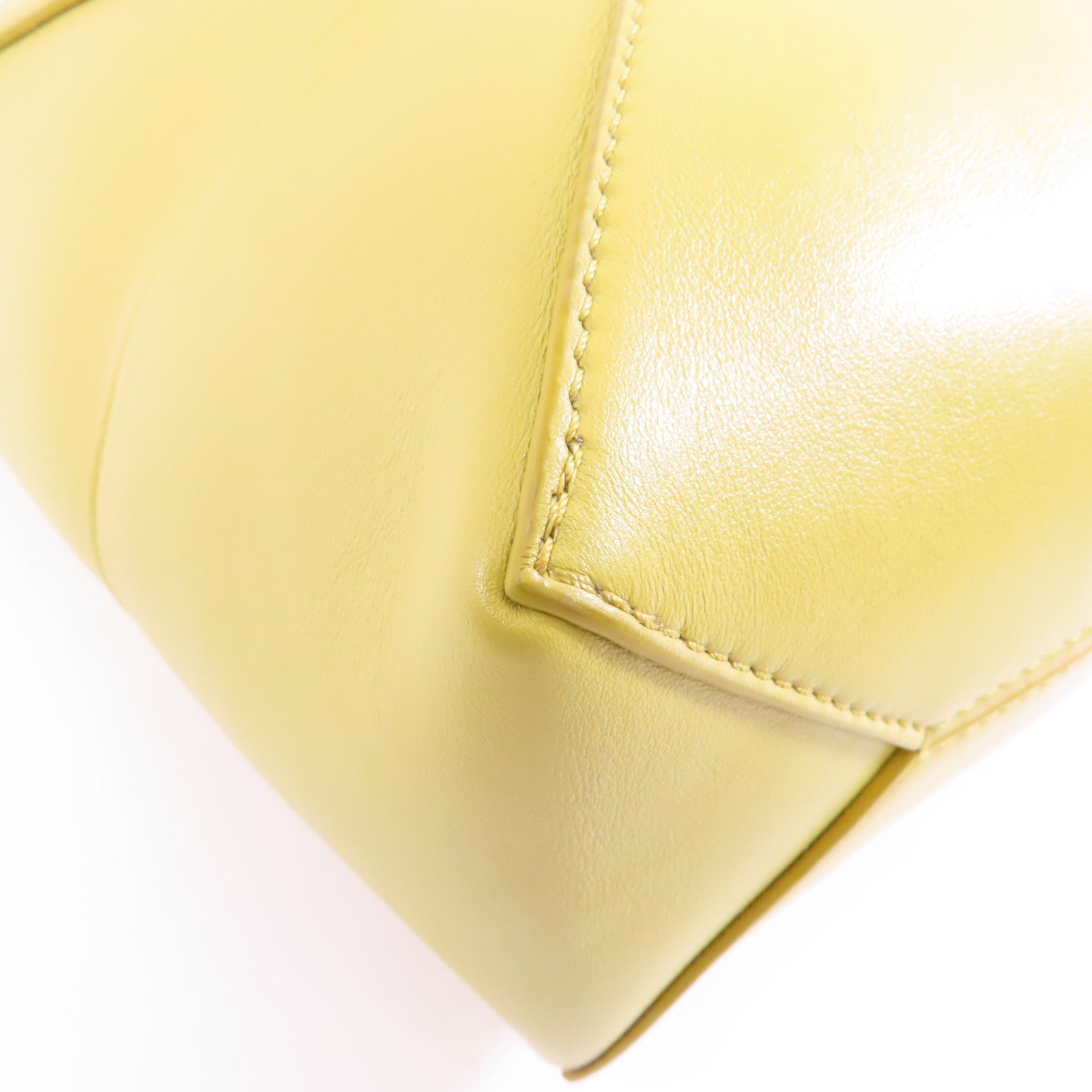 LOEWE 牛皮皮革Shoulder Bag金扣手挽肩背兩用袋黃色
