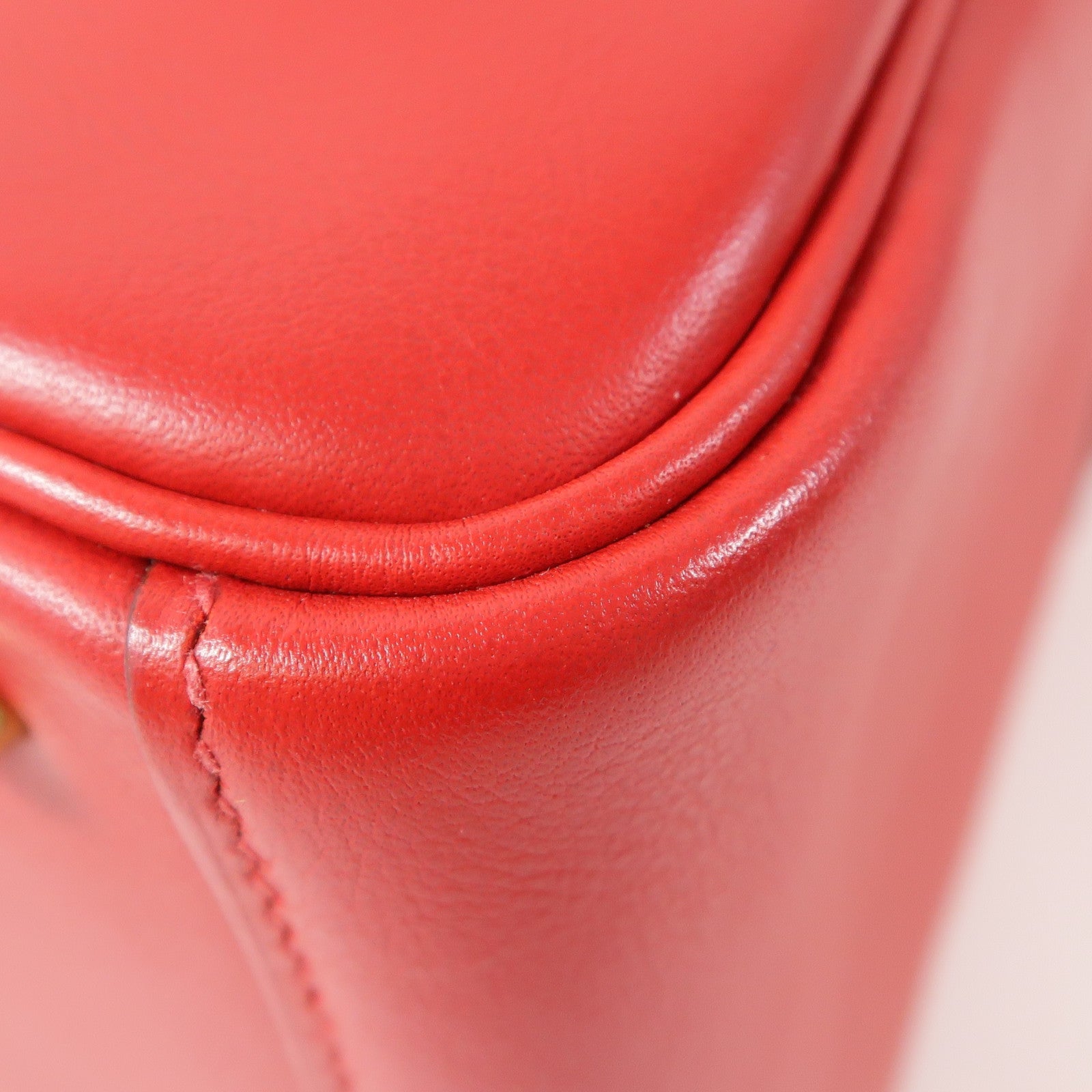 HERMES GHW Mini Lindy 2 Way Shoulder Bag Handbag Swift Leather Rouge Casaque/Red