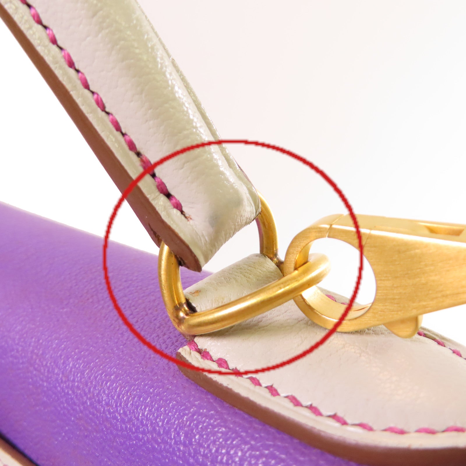 HERMES 【激減優惠】Clemence皮革Kelly 28 2Way Shoulder Bag金扣手挽肩背兩用袋9P Parme帕爾馬紫色/8U Bleu Glacier 冰川藍色