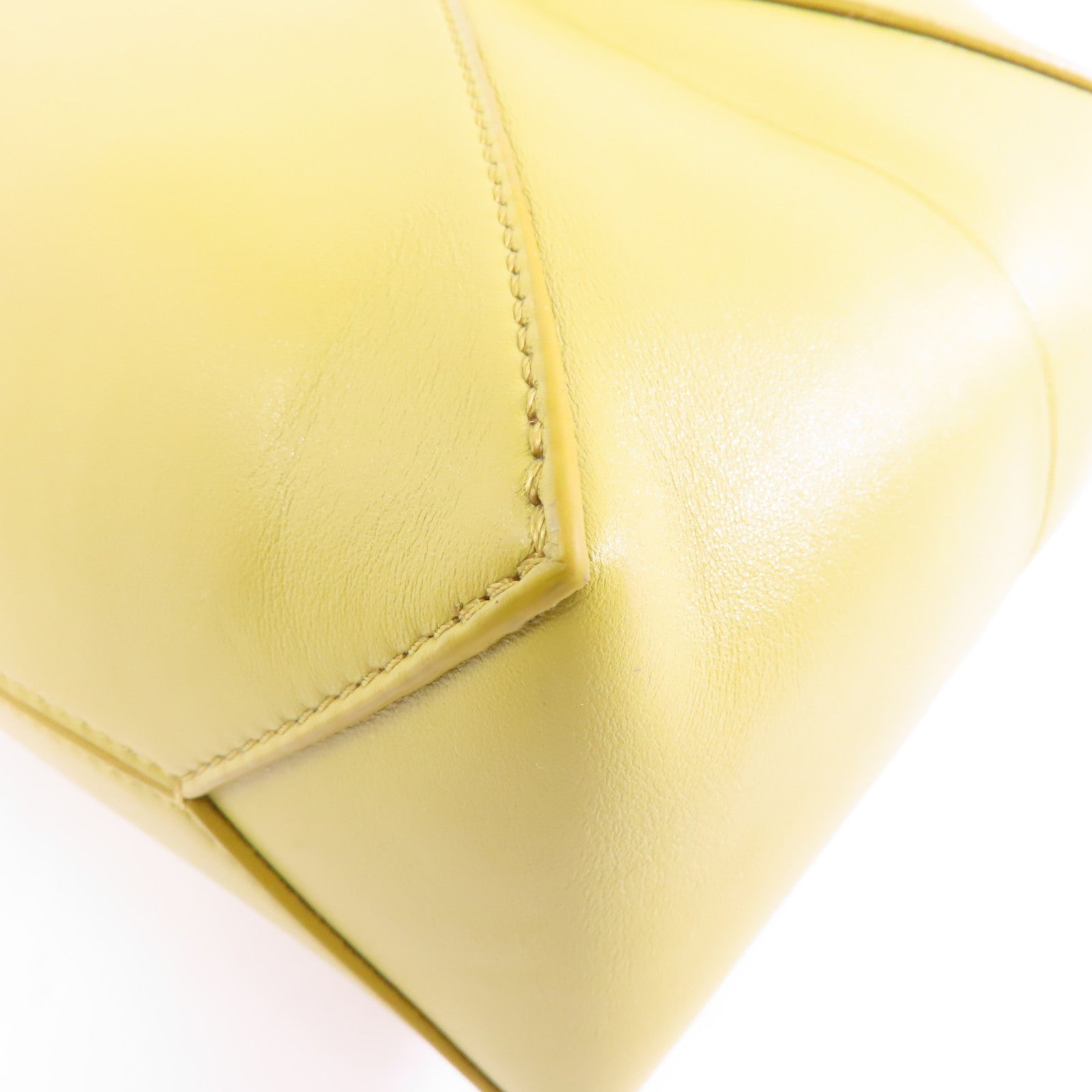 LOEWE 牛皮皮革Shoulder Bag金扣手挽肩背兩用袋黃色
