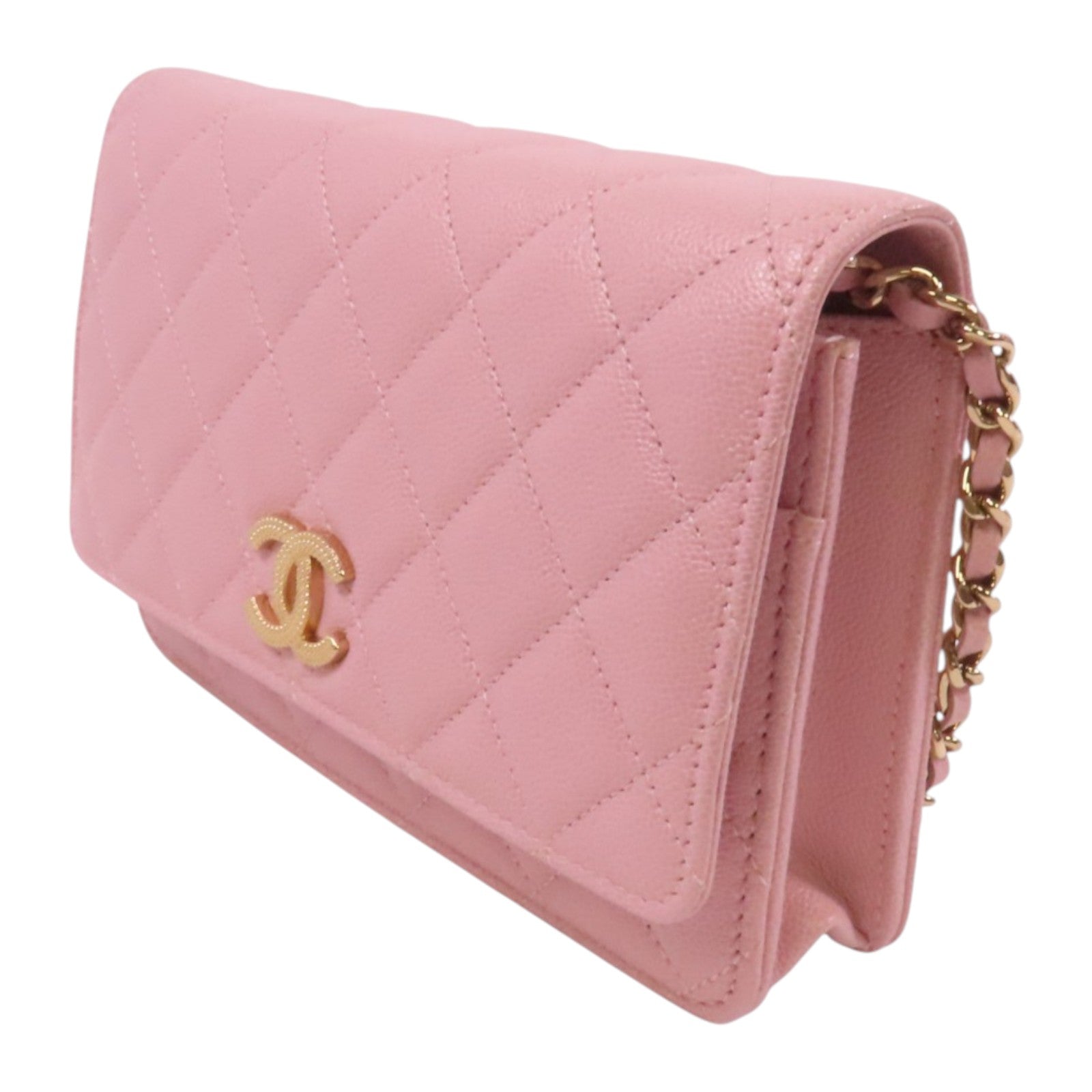 CHANEL 牛皮皮革WOC Wallet On Chain金扣鏈帶肩背袋