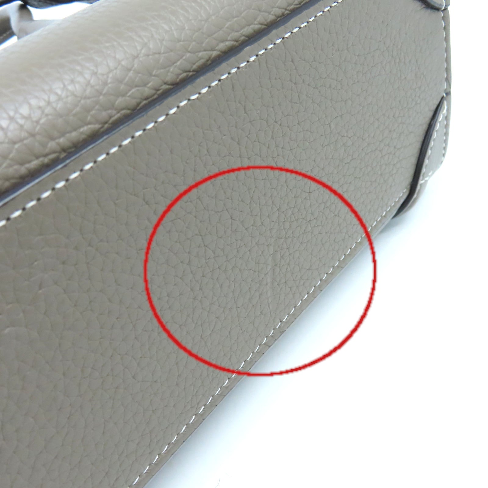 CELINE 【激減優惠】牛皮皮革Nano Luggage Shoulder Bag銀扣手挽肩背兩用袋灰色