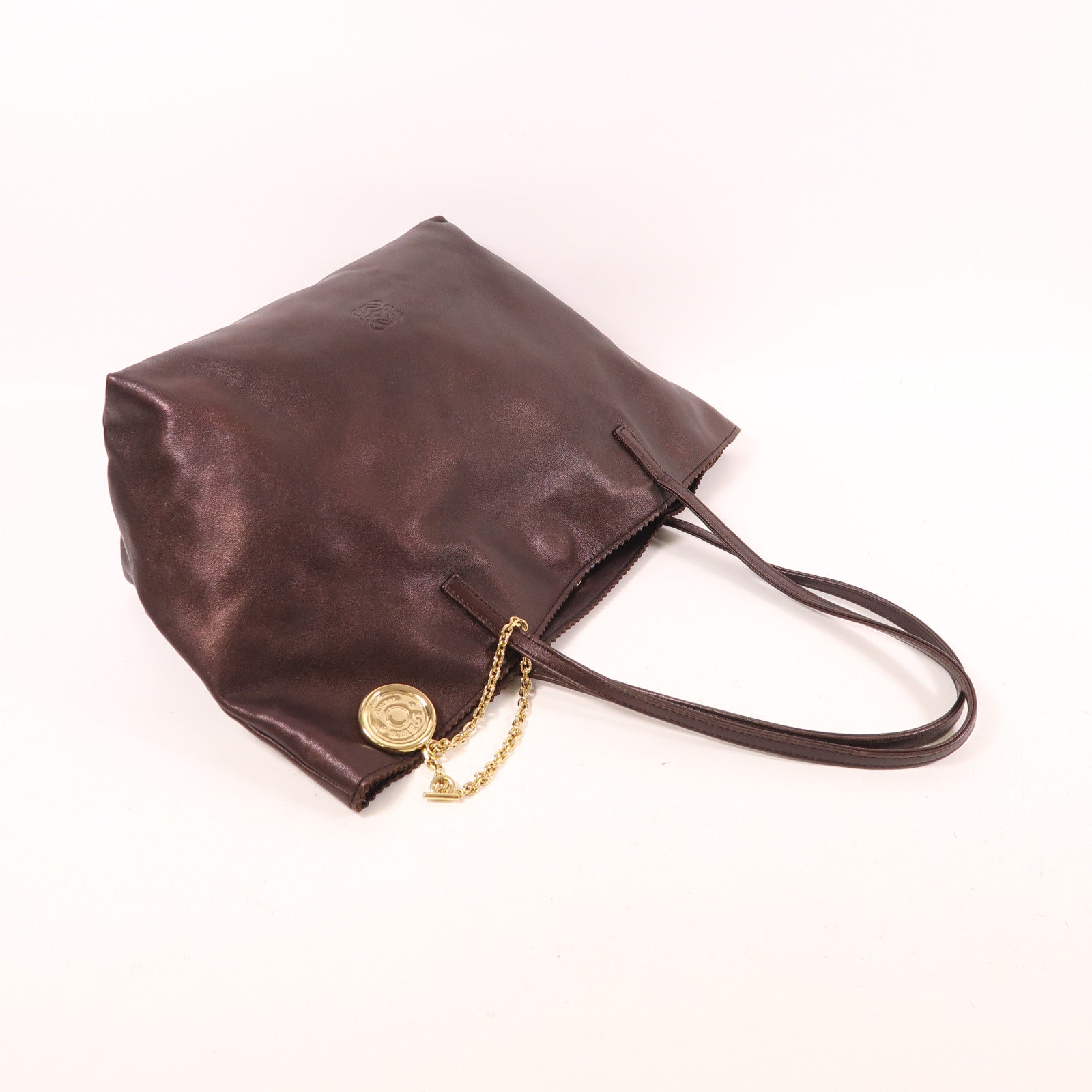 LOEWE 皮革Shoulder Tote金扣肩背袋/手挽袋