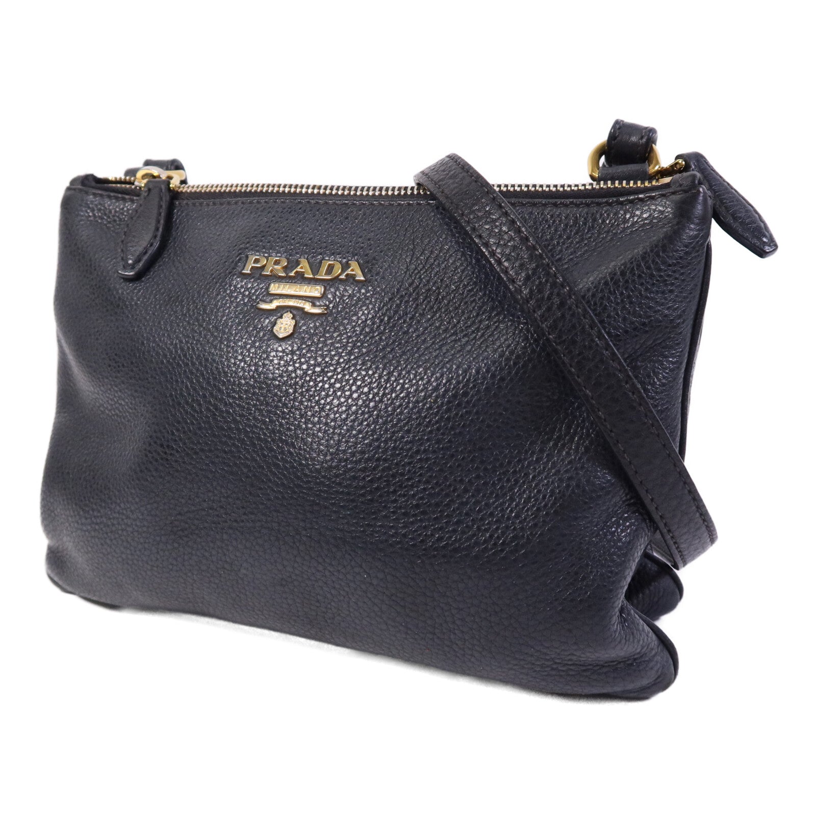 PRADA 牛皮皮革Shoulder Bag金扣肩背袋