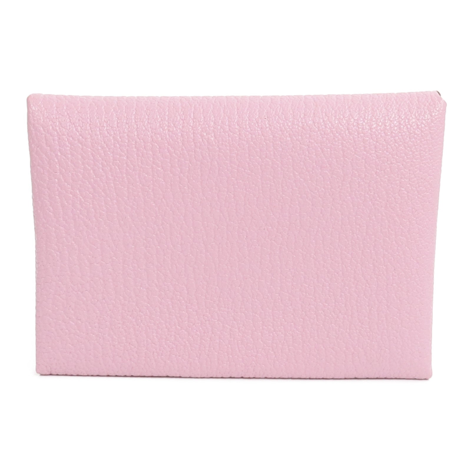 HERMES Chevre皮革Calvi Duo Compact卡片套Mauve Sylvestre