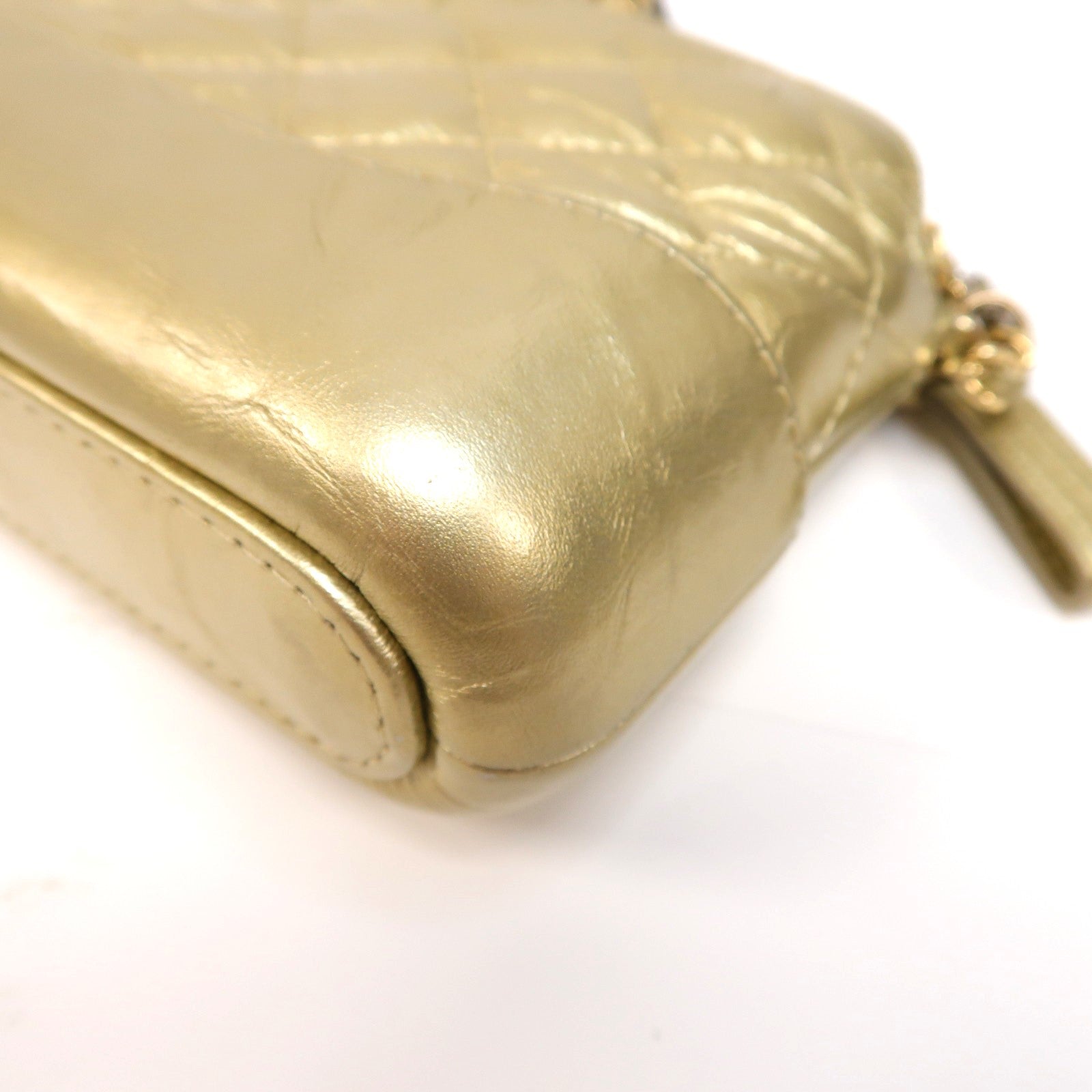 CHANEL 【激減優惠】菱格牛皮皮革Gabrielle Clutch With Chain Shoulder Bag金扣/銀扣鏈帶肩背袋金色