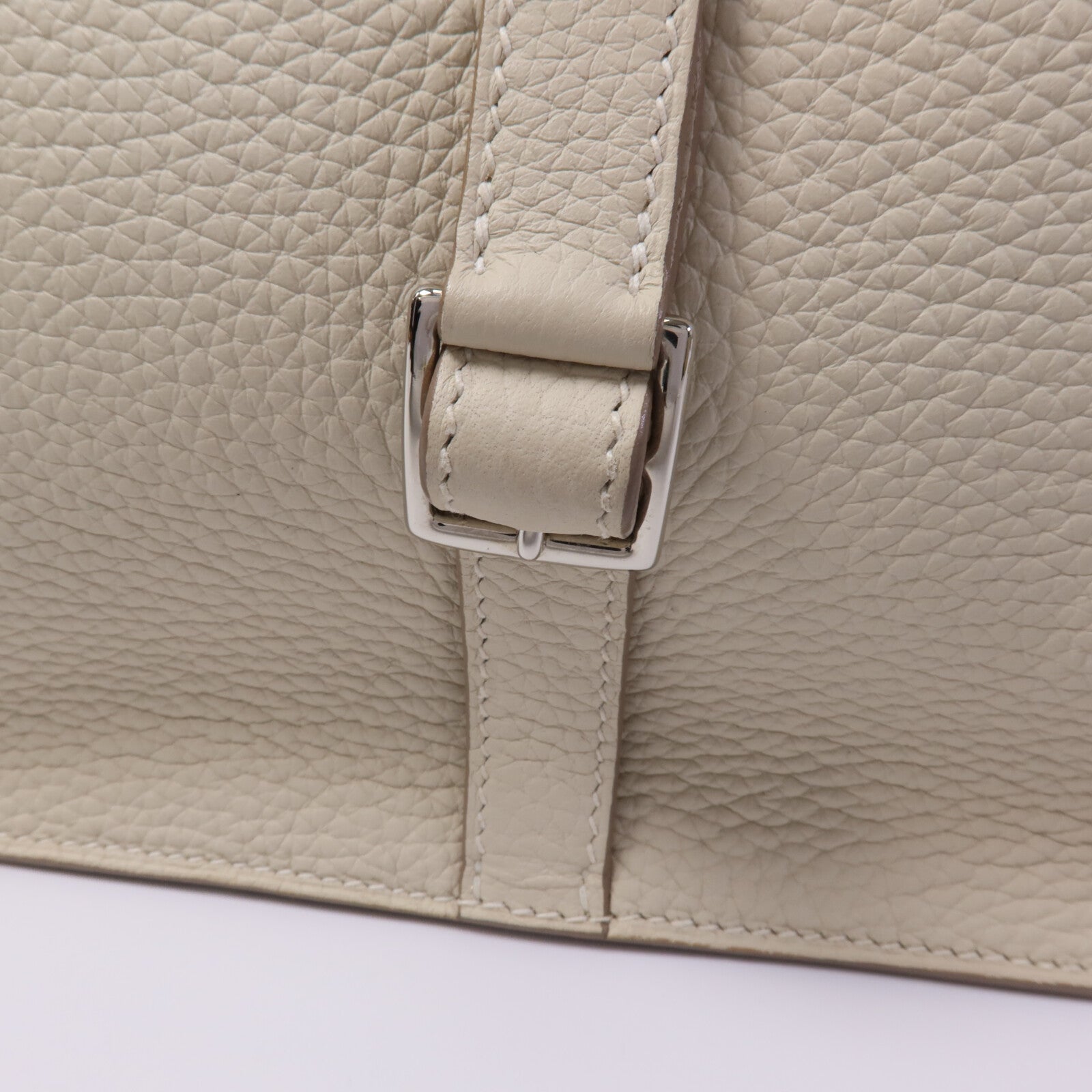 HERMES Clemence皮革Halzan 25手挽肩背兩用袋Craie
