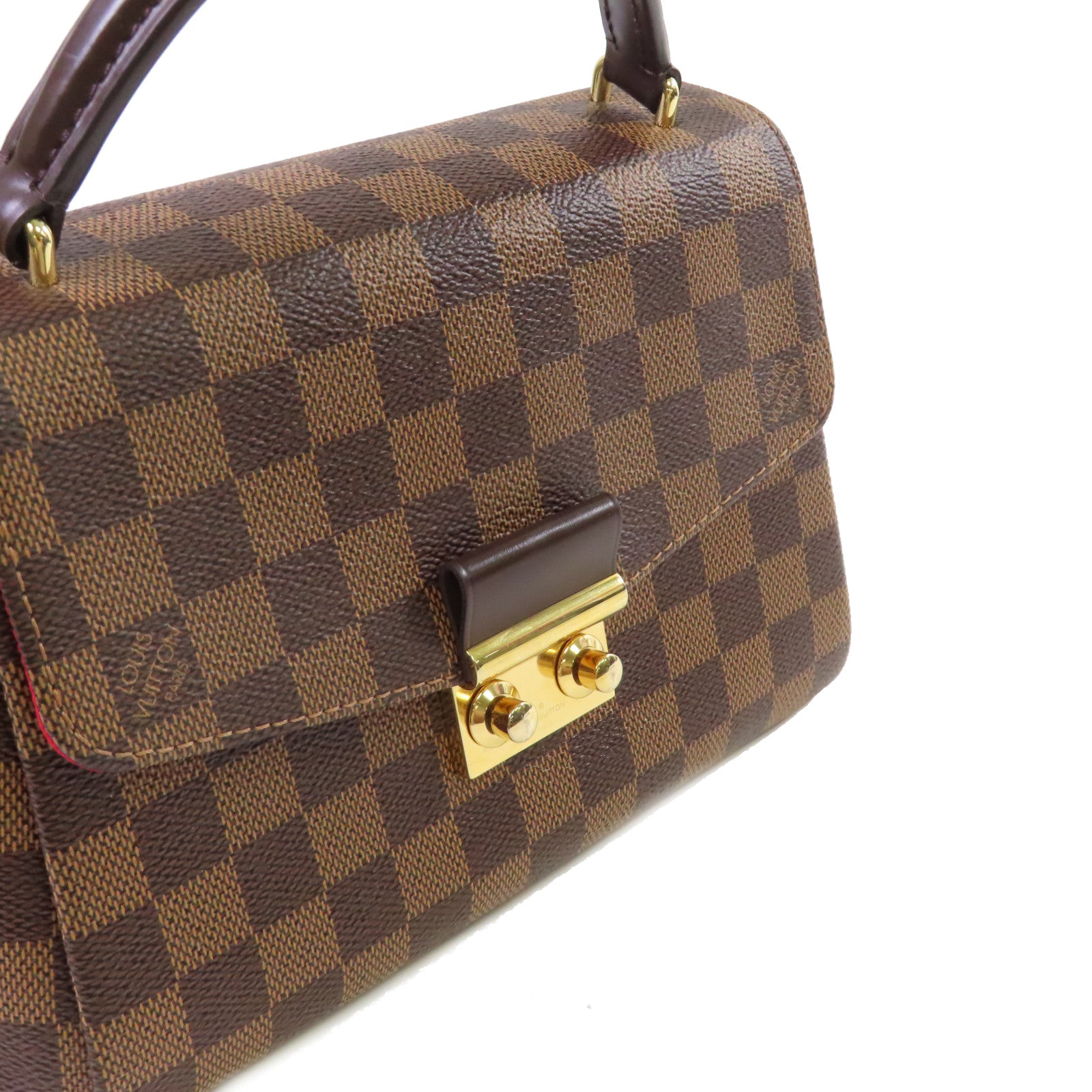 LOUIS VUITTON Damier Ebene Croisette 2Way Shoulder Bag金扣手挽肩背兩用袋啡色