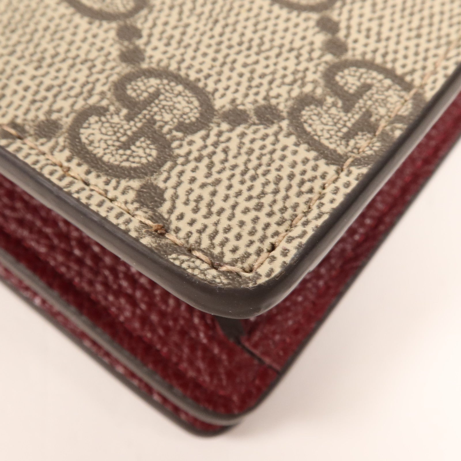 GUCCI 牛皮皮革/塗層帆布GG Marmont Bi-Color Wallet On Chain金扣鏈帶肩背袋