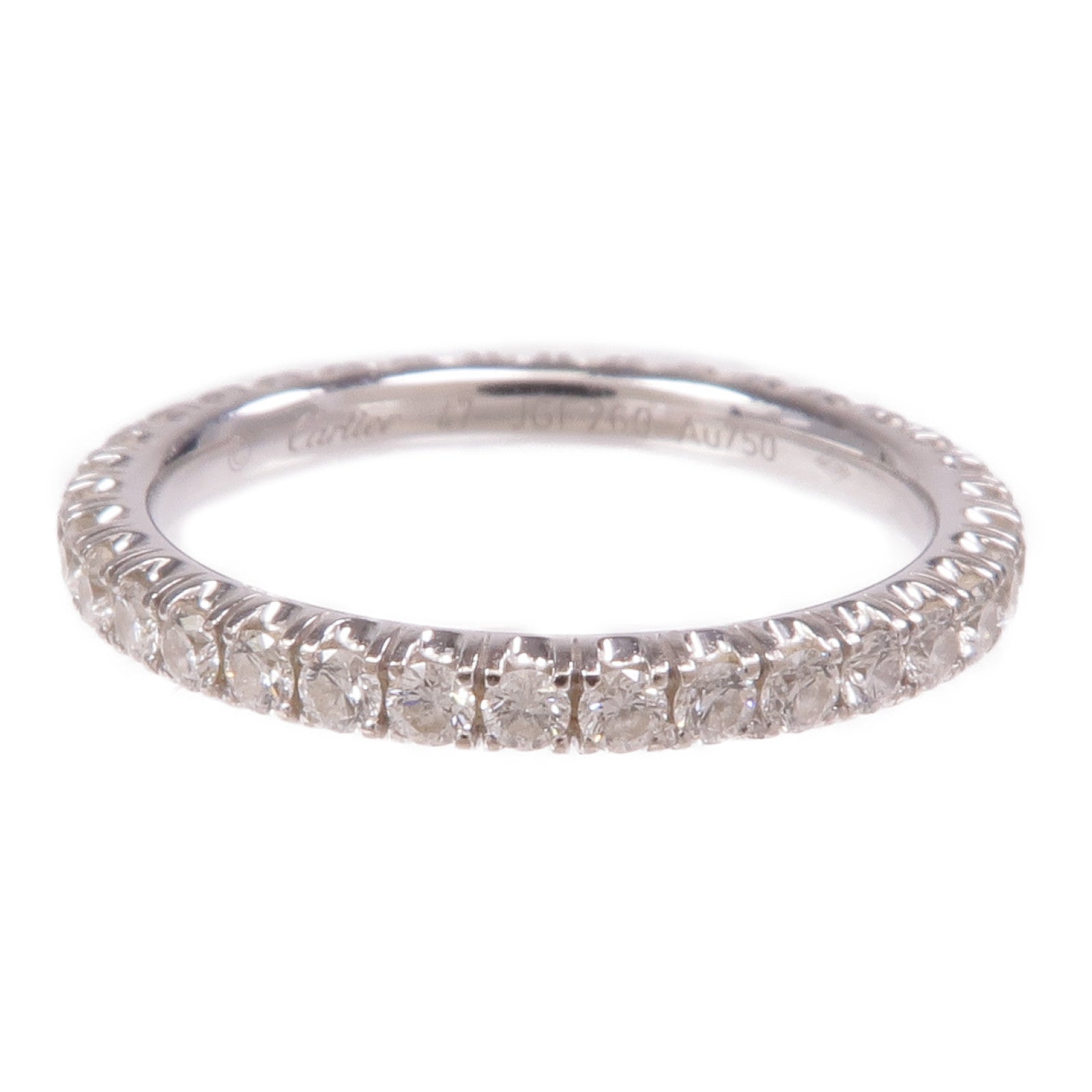 CARTIER 【激減優惠】18K白金Etincelle Wedding Band鑽石戒指Cartier#47/US#4.25