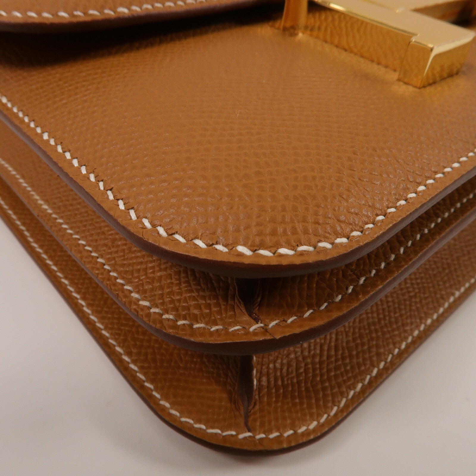 HERMES Epsom皮革Constance Mini肩背袋Gold