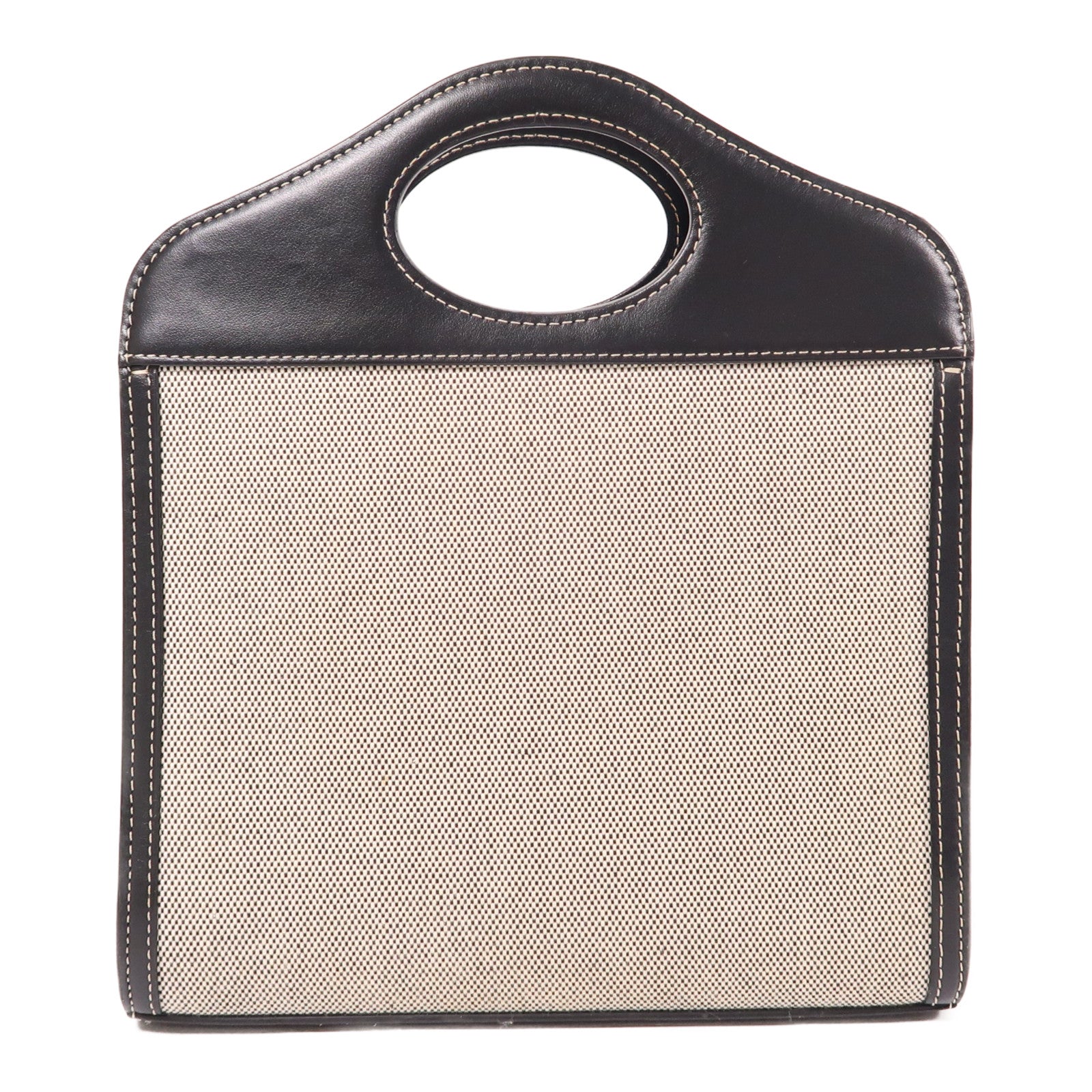 BURBERRY 帆布/皮革Mini Tri-Tone Pocket Bag金扣手挽肩背兩用袋