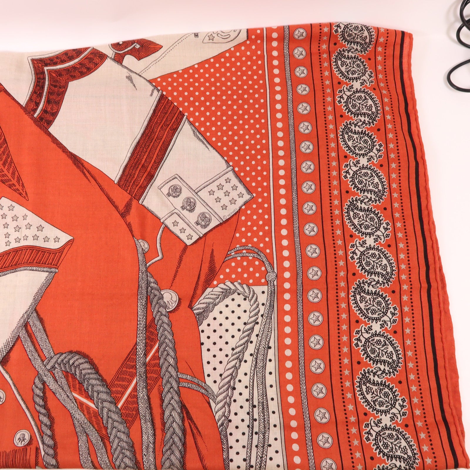 HERMES 羊絨/絲質Scarf 140X140絲巾Rouge Tomate