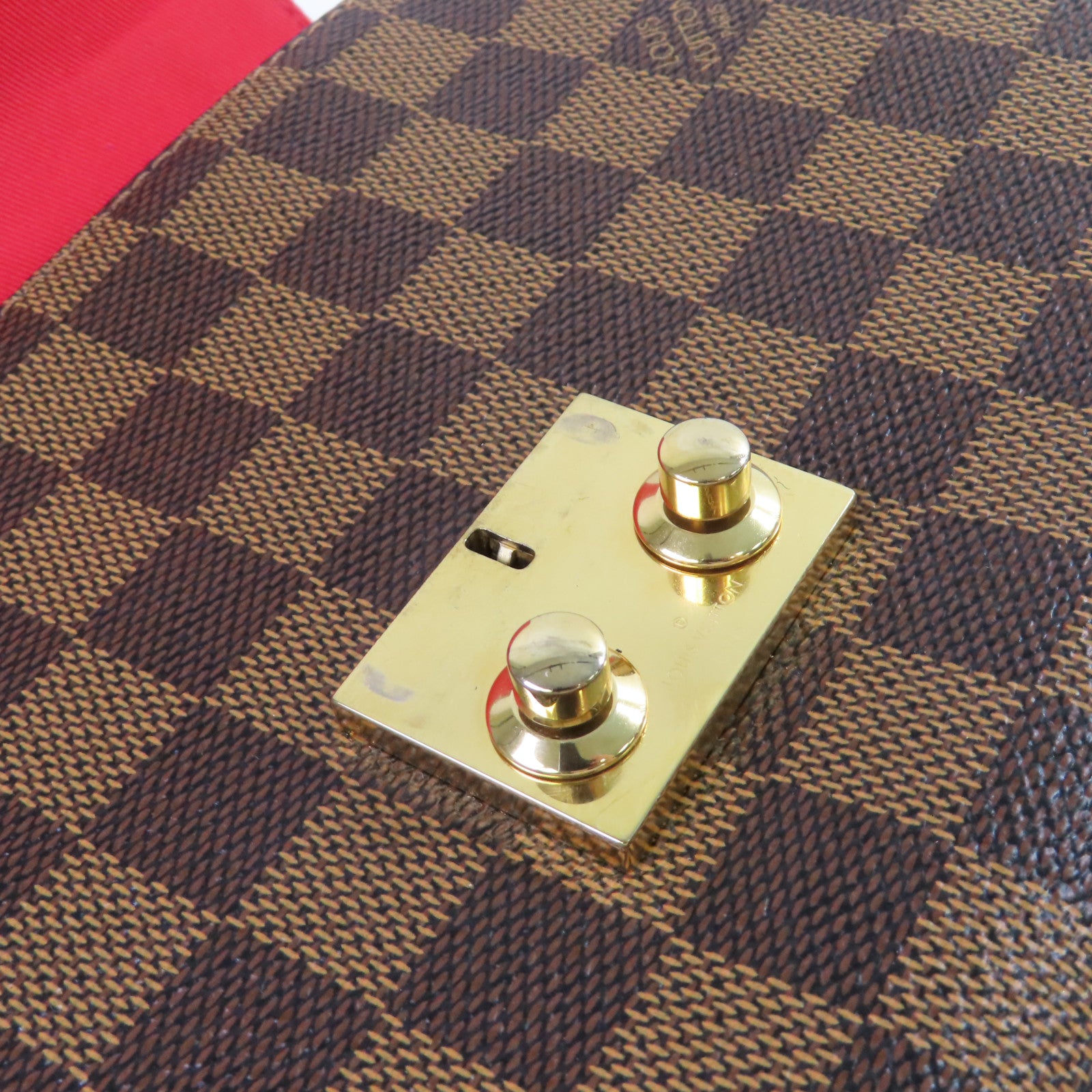 LOUIS VUITTON Damier Ebene Croisette 2Way Shoulder Bag金扣手挽肩背兩用袋啡色